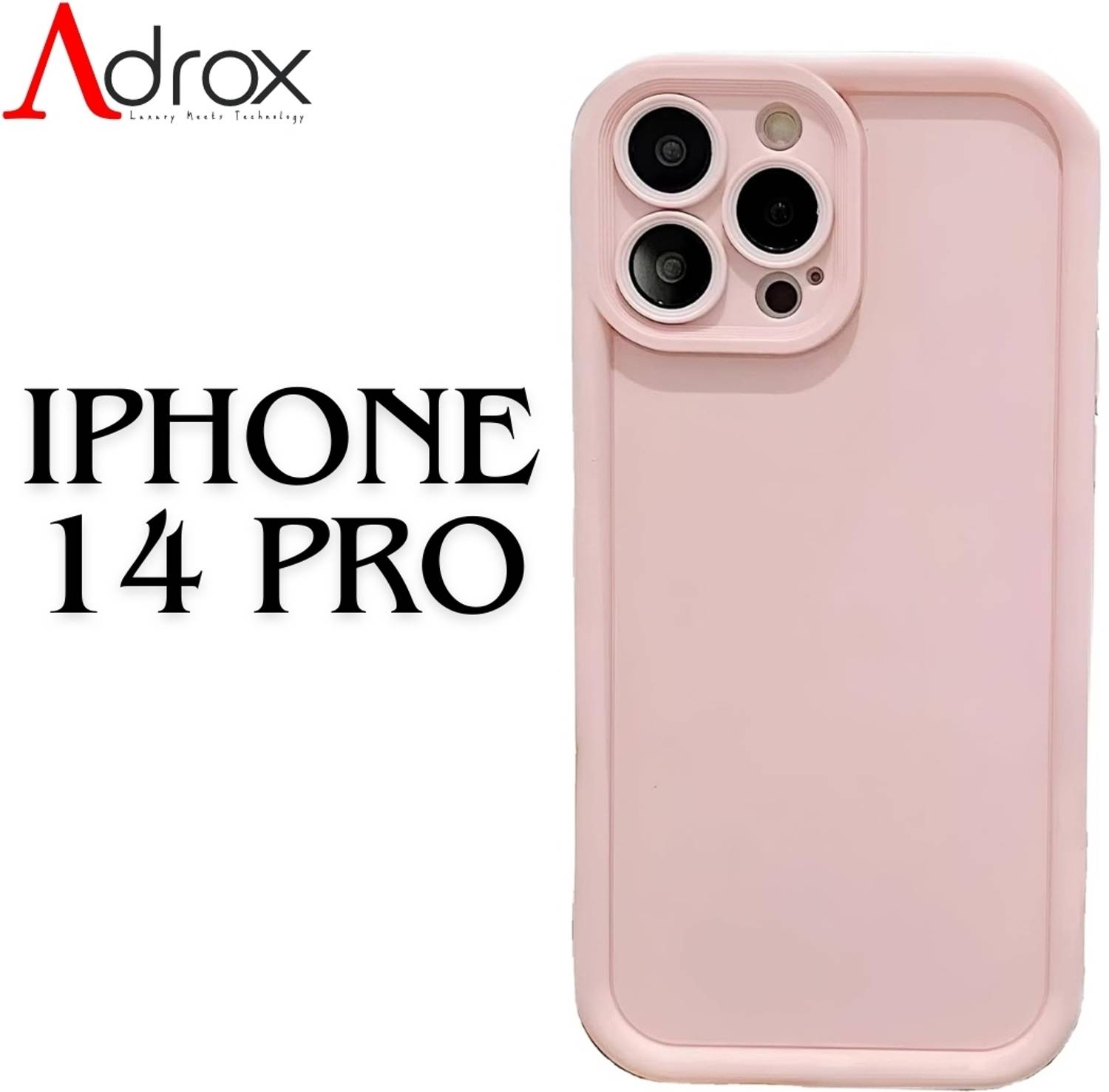 adrox Back Cover for iPhone 14 Pro Soft Silicone Cover Camera Protection, Scratch Proof, Anti Shock Protection