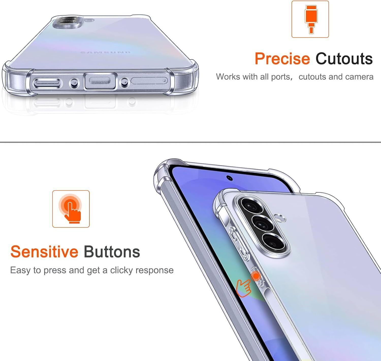 Image of JASH Back Cover for Samsung Galaxy A36 5G Bumper Silicon Transparent Case