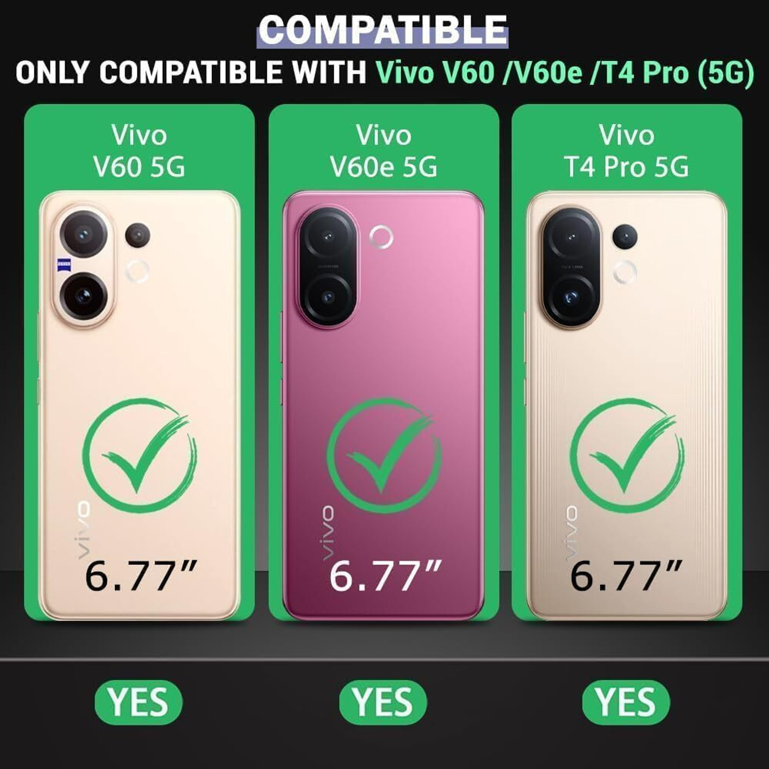 Image of KC Back Cover for Vivo V60 5G, V60e 5G, Vivo T4 Pro 5G