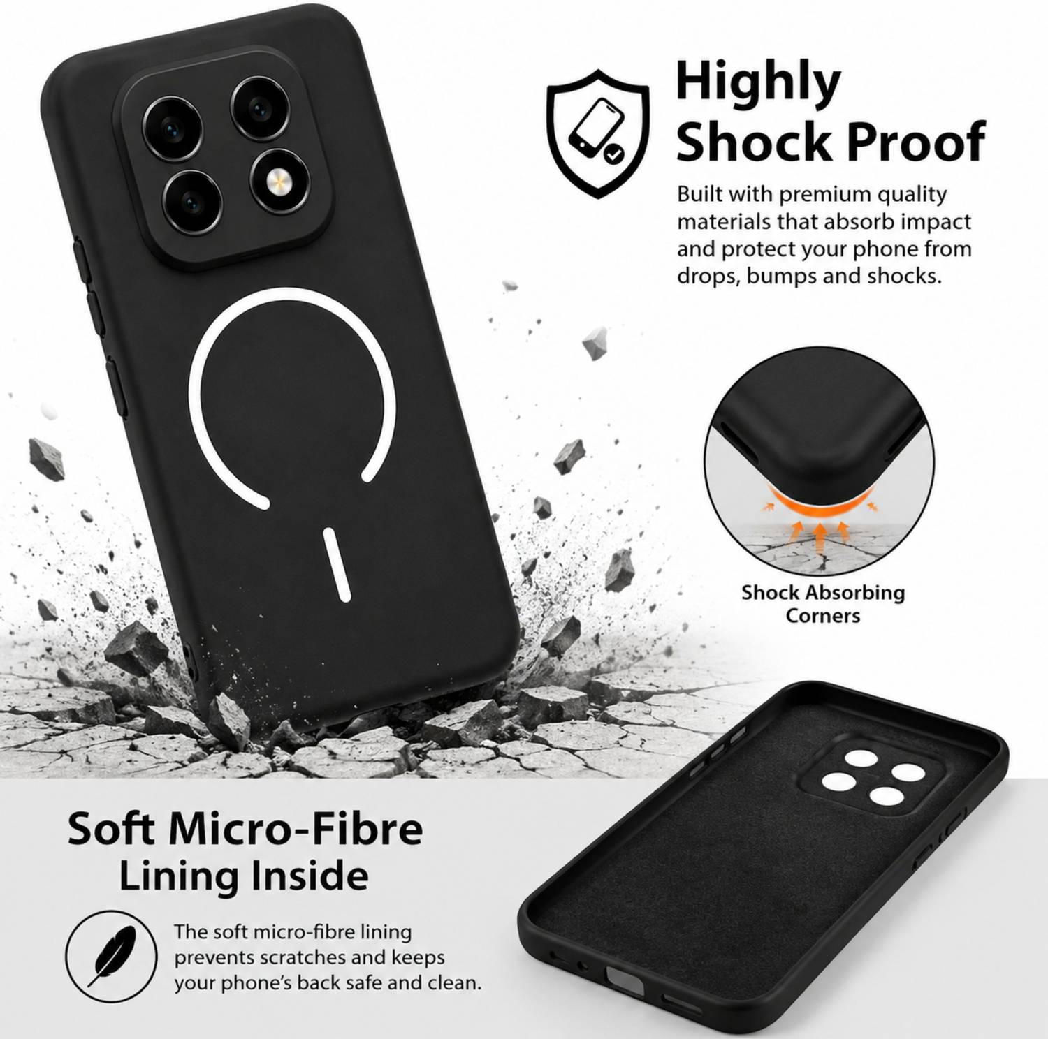 SBMS Back Cover for Realme Narzo 70 Turbo 5G Black - Image 3