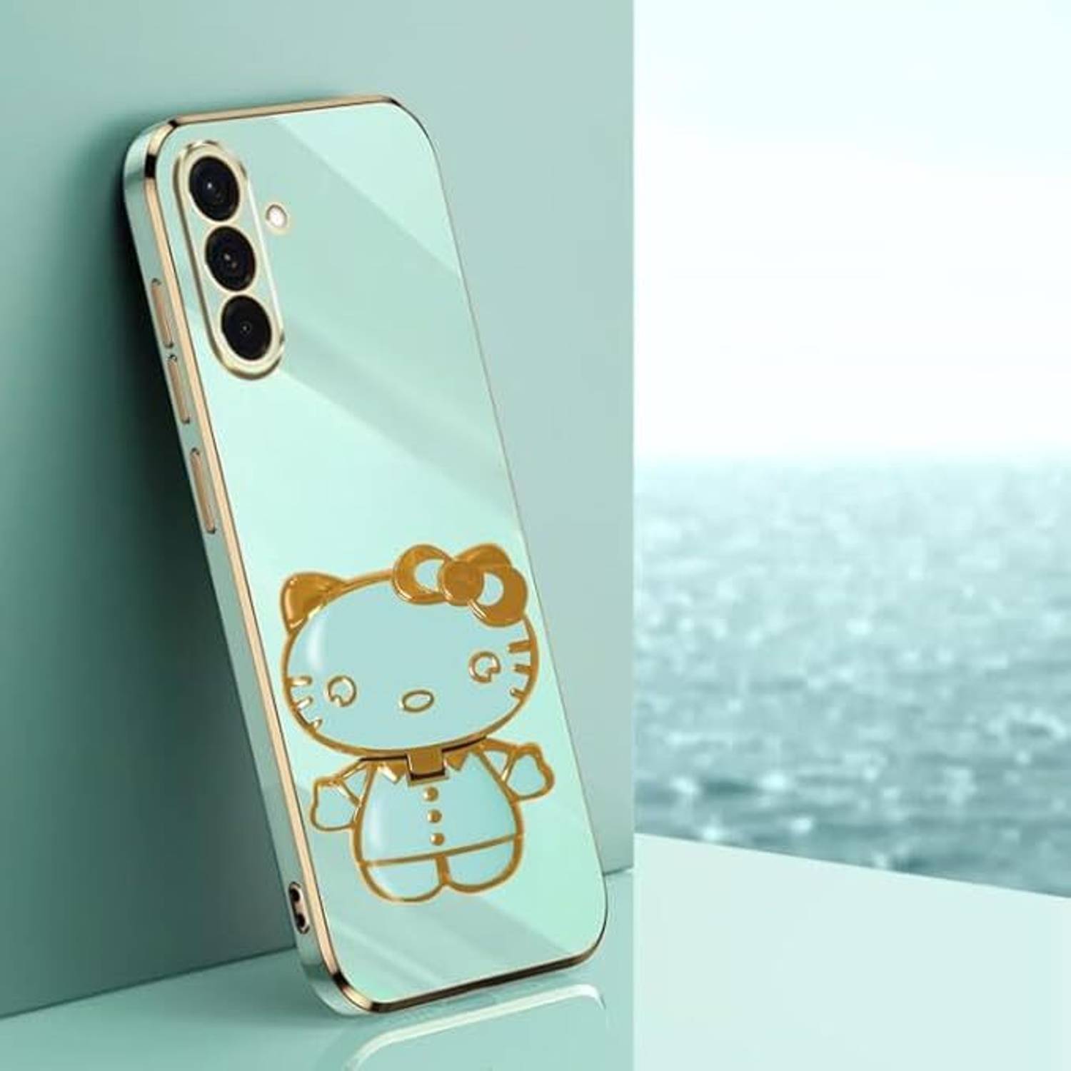 A3sprime Back Cover for Samsung Galaxy F36 5G with Cute 3D Cartoon Shaped Folding Mobile Stand Holder