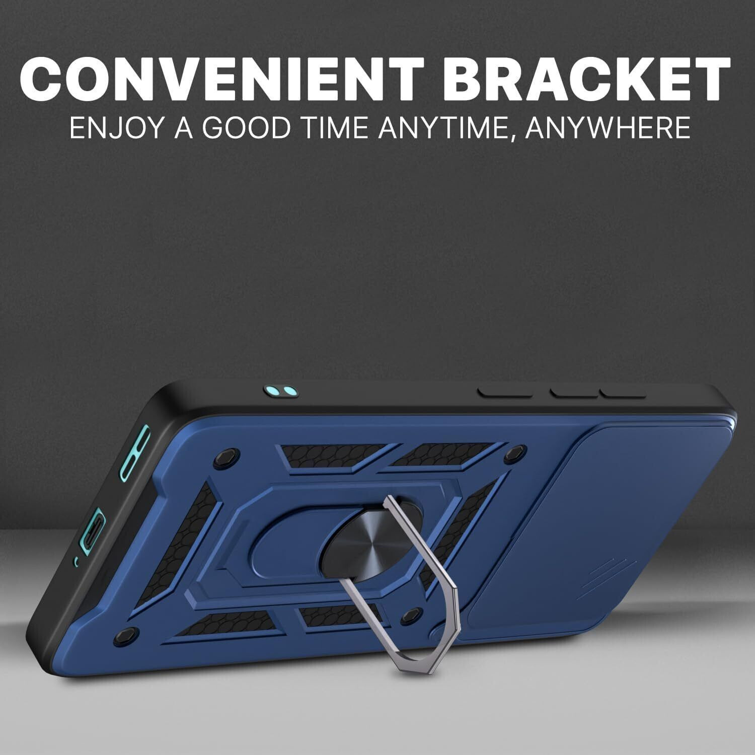 Image of AIBEX Back Cover for Motorola Edge 60 Pro 5G|D10 Tough Armor|Sliding Camera Shield|Ring Holder|Kickstand