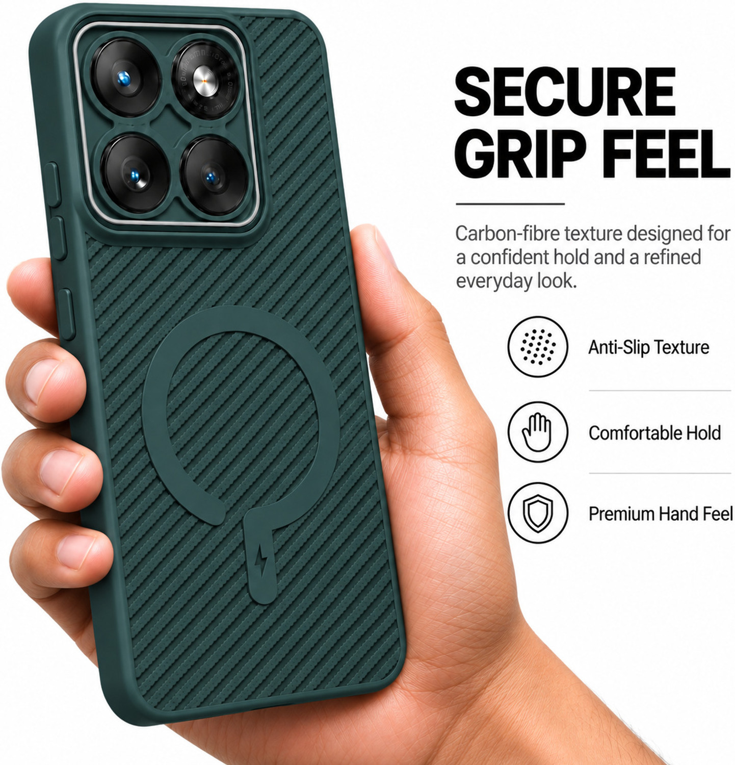 Image of ArmourPro Back Cover for MOTOROLA Edge 60 Fusion 5G, MOTOROLA Edge 60 Fusion 5G, Carbon Fiber Magsafe Case