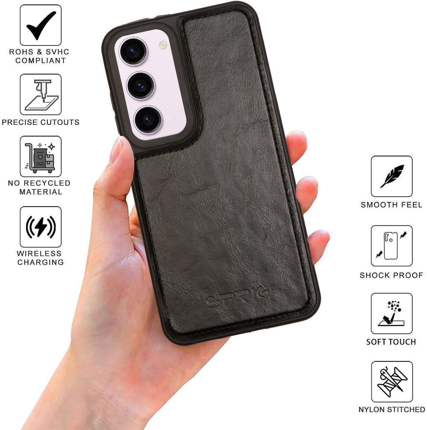 Image of Sprig Glossy Leather Back Cover for SAMSUNG Galaxy S23 5G, Samsung S23 5G, Galaxy S23 5G, S23 5G
