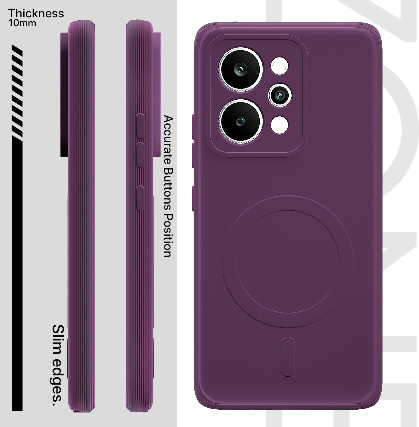 Image of Flipkart SmartBuy Back Cover for Realme P4 Power 5G (Purple, Grip Case, Silicon, Pack of: 1)