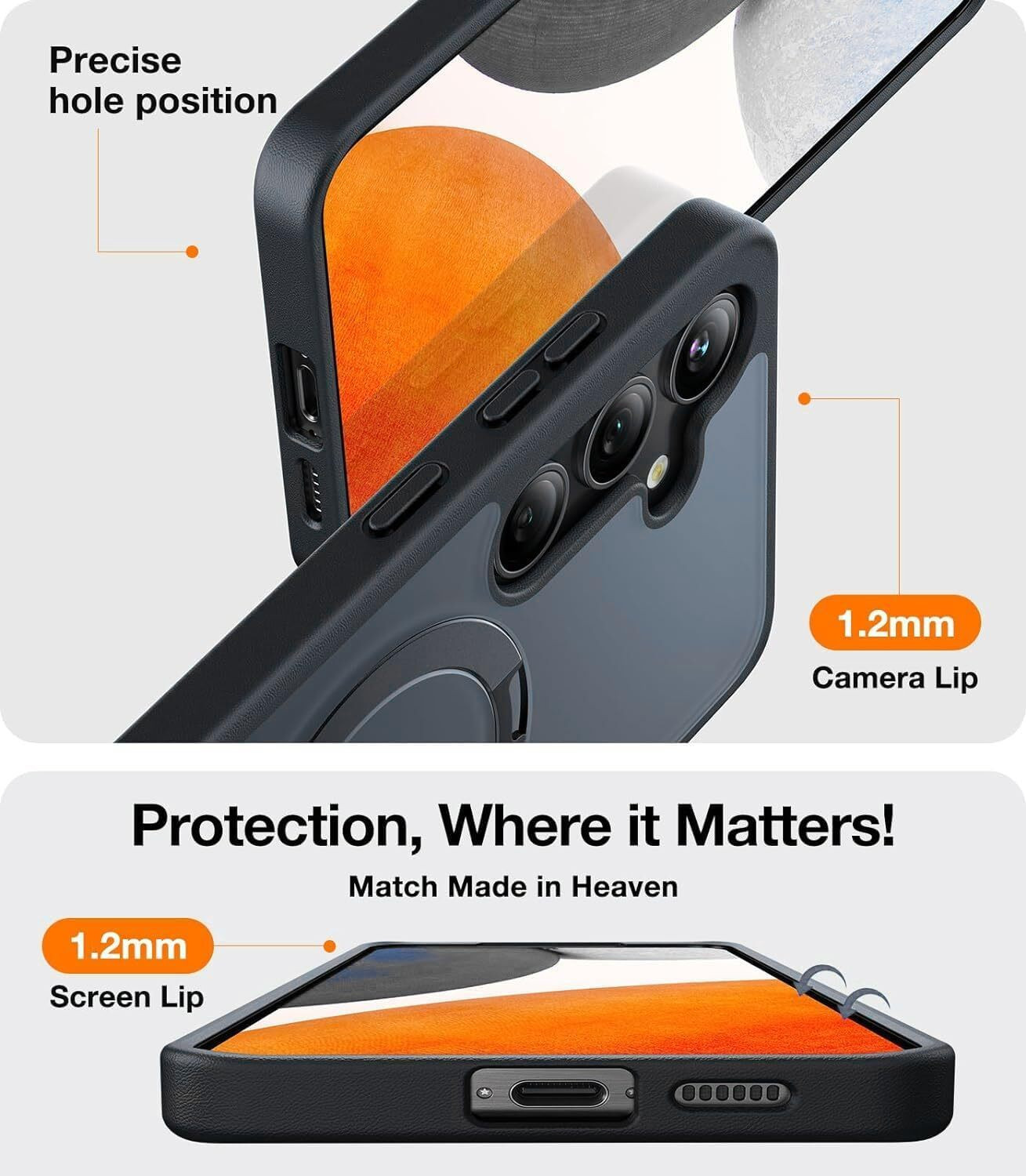 Image of AIBEX Back Cover for Samsung Galaxy S24|Kickmag With Magnetic Ring Alloy Kickstand | Mag-Safe Compatible