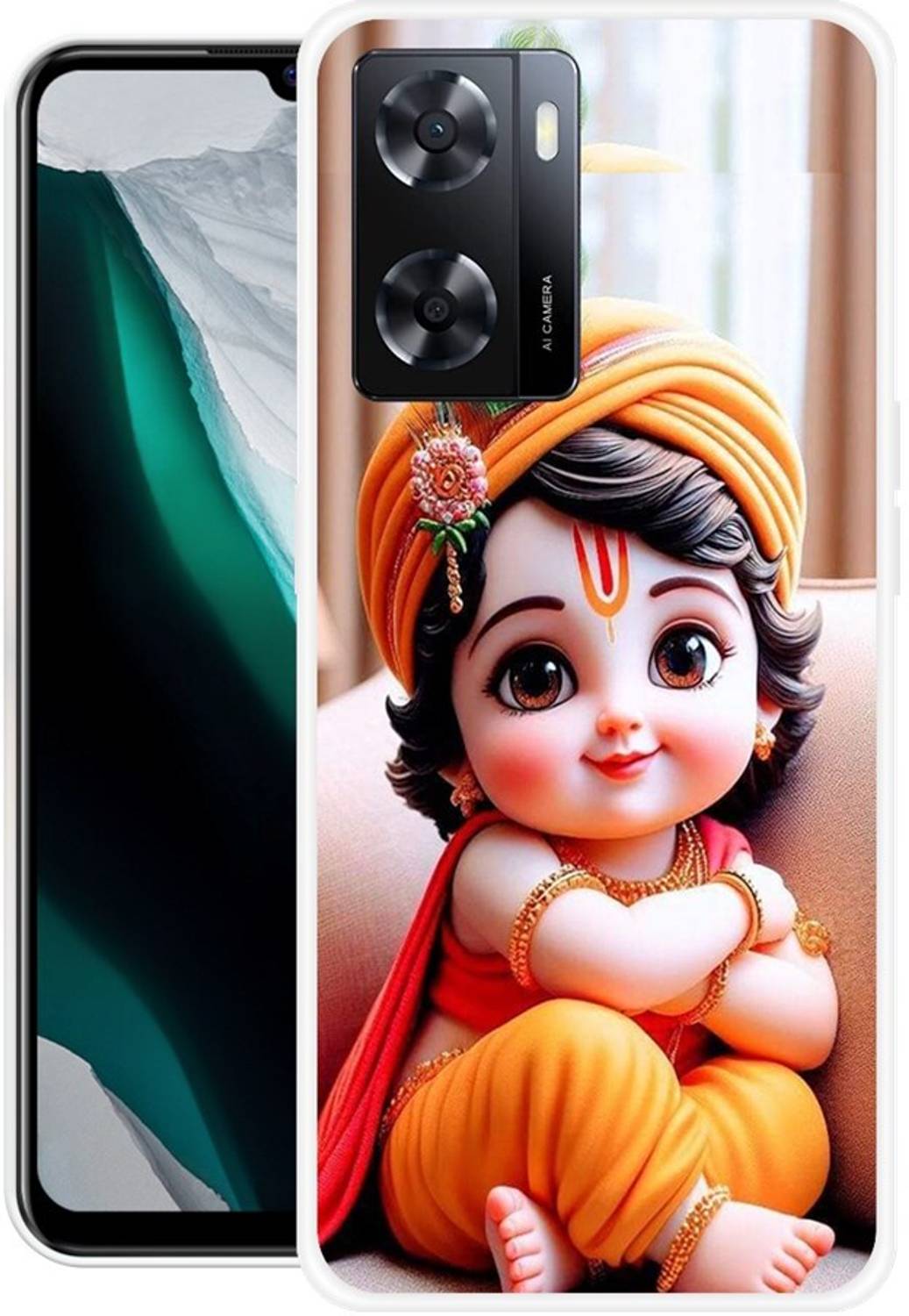 3D U PRINT Back Cover for OPPO A77s,CPH2473, RADHA KRISHNA, LORD, KANHIYA, KRISHANJI, GOD