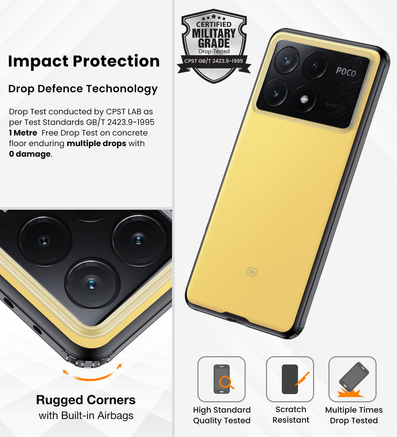 Image of Golden Sand Back Cover for POCO X6 Pro 5G