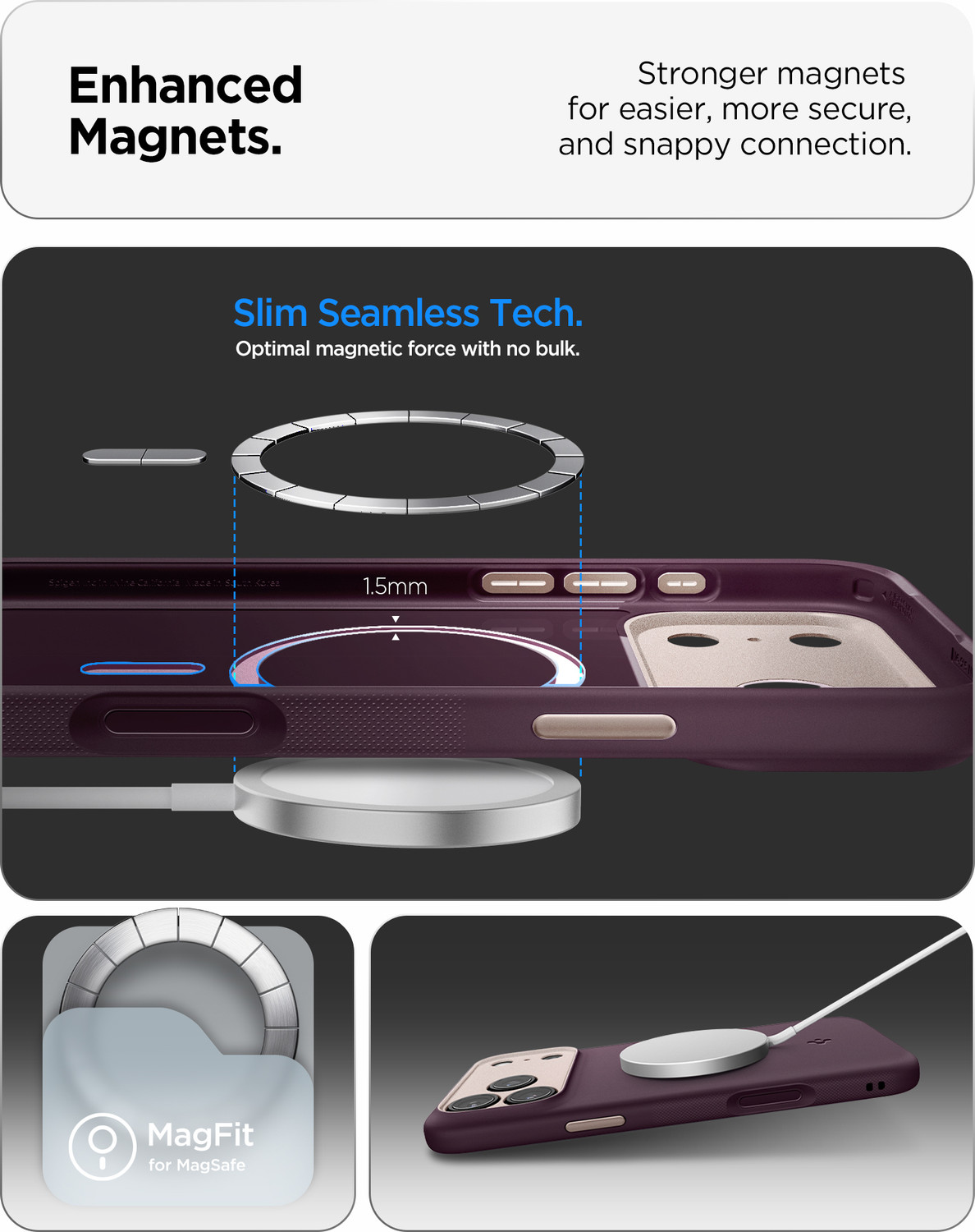 Image of Spigen Nano Pop MagFit Back Cover for iPhone 17 Pro (Maroon, Magsafe, Thermoplastic Polyurethane, Polycarbonate, Pack of: 1)