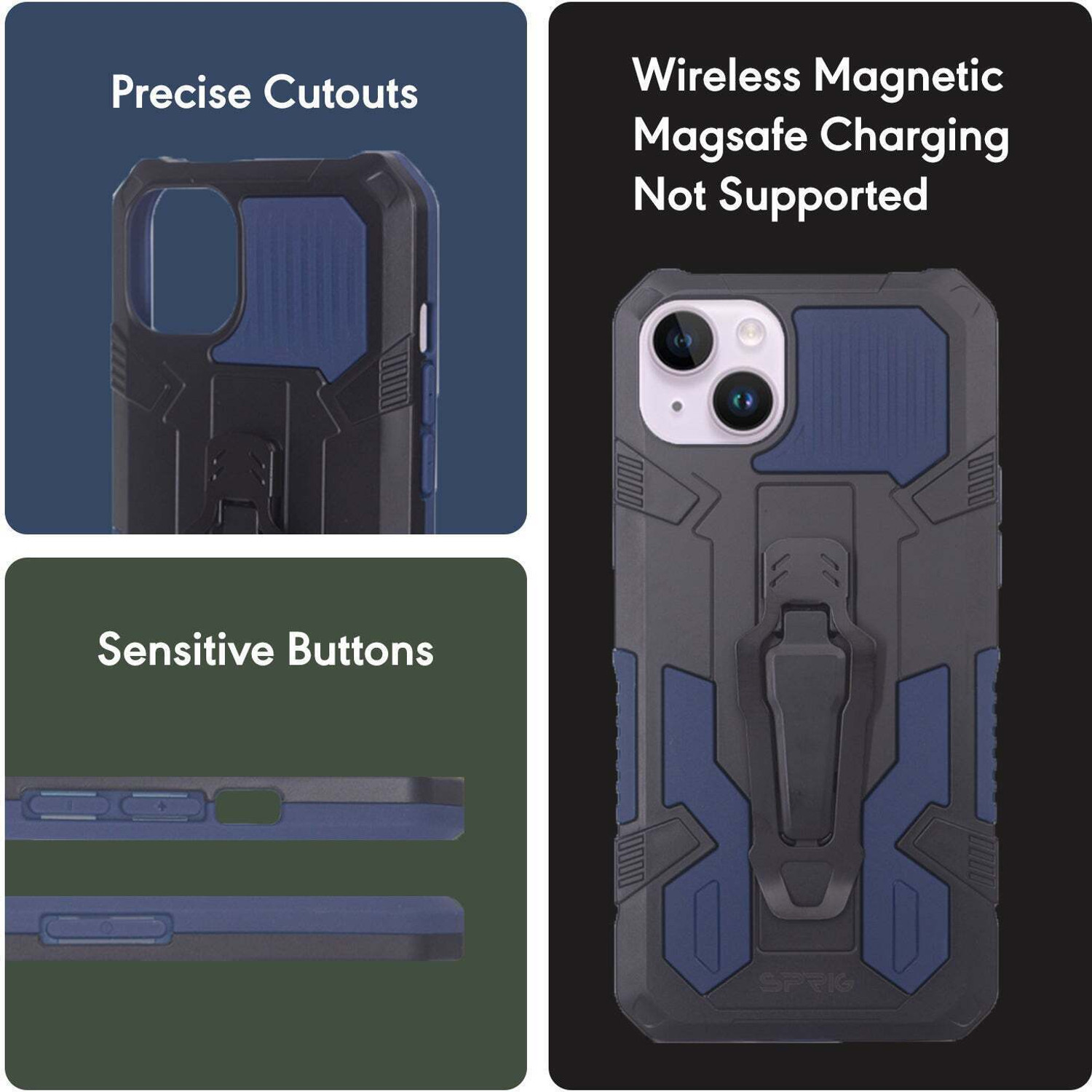 Image of Sprig Kick-stand Back Cover for Apple iPhone 15, Apple iPhone 15, Apple iPhone 15