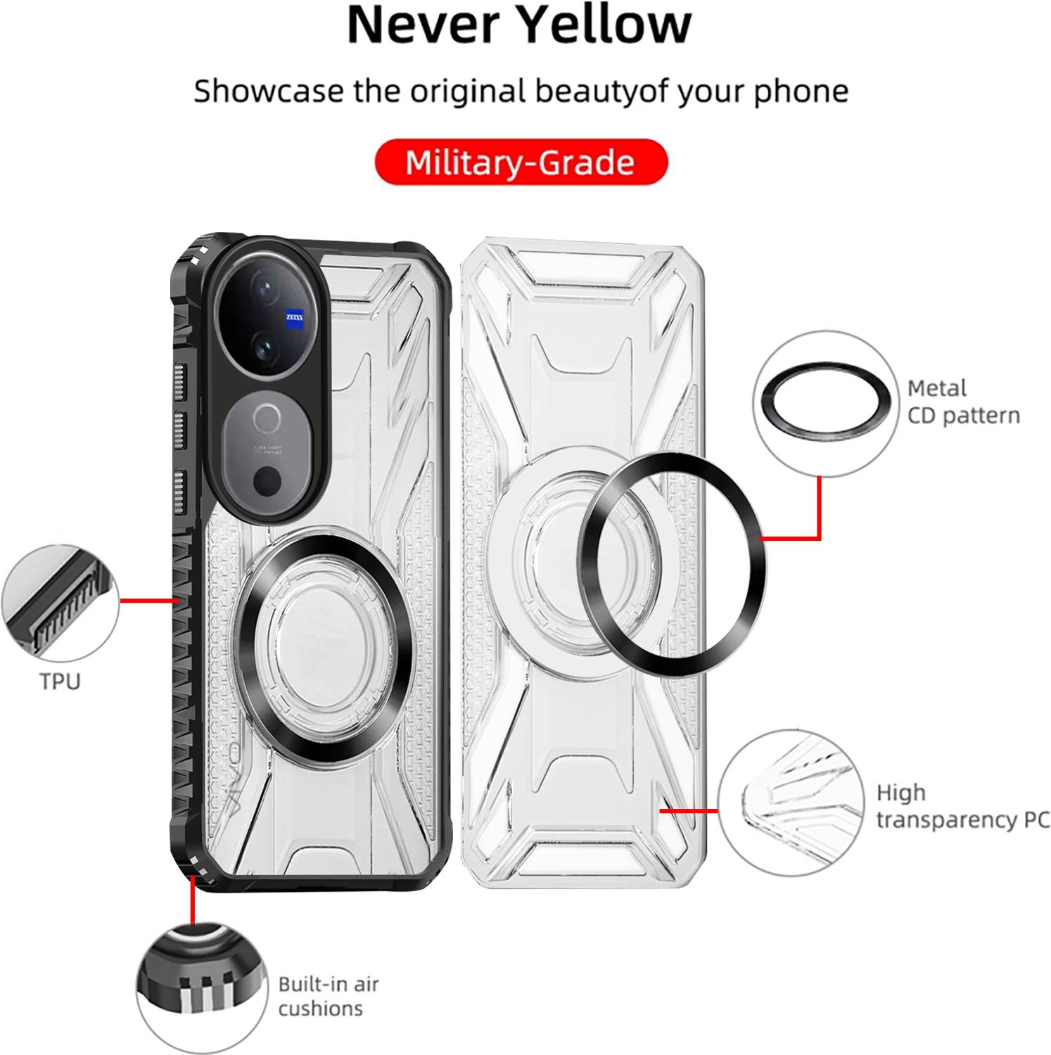 KartV Back Cover for vivo V40 Pro 5G Black - Image 3