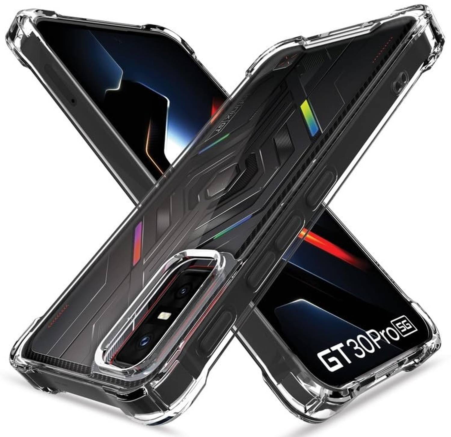 自*隊様 Infinix GT30pro 透明スマホケース付き Luxury Shield Back Cover for Infinix GT 30 Pro, Bumper Clear