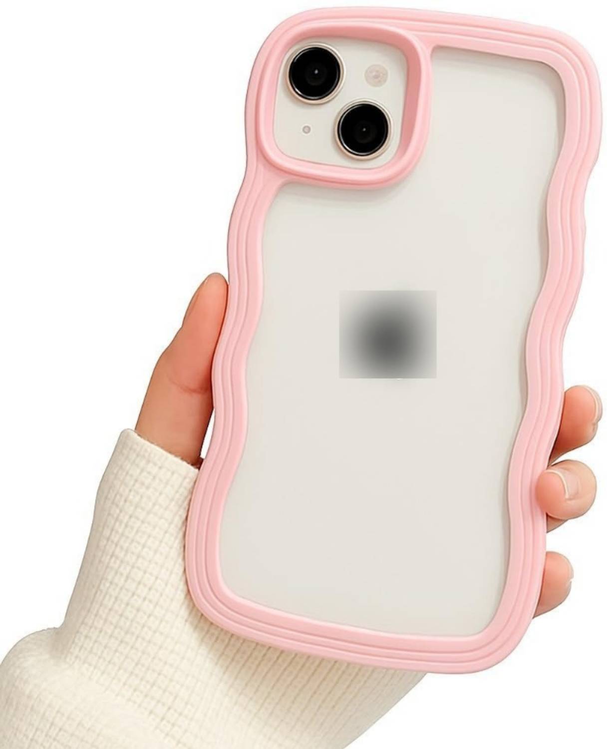 AGRONA Back Cover for Apple iPhone 15- Cute Wavy Edge,with Raised Camera Protection & Stylish Aesthetic Design