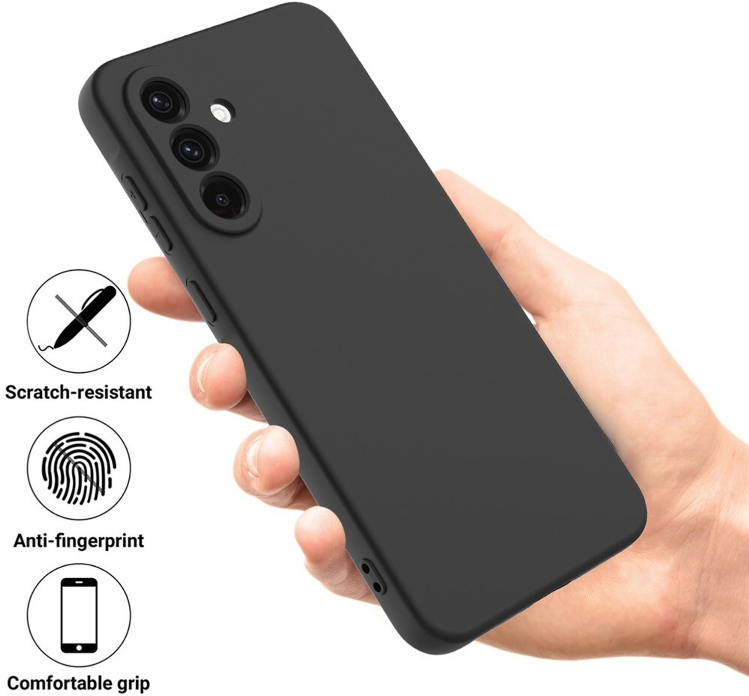 Image of Casotec Back Cover for Samsung Galaxy A36 5G (Black, Silicon, Pack of: 1)