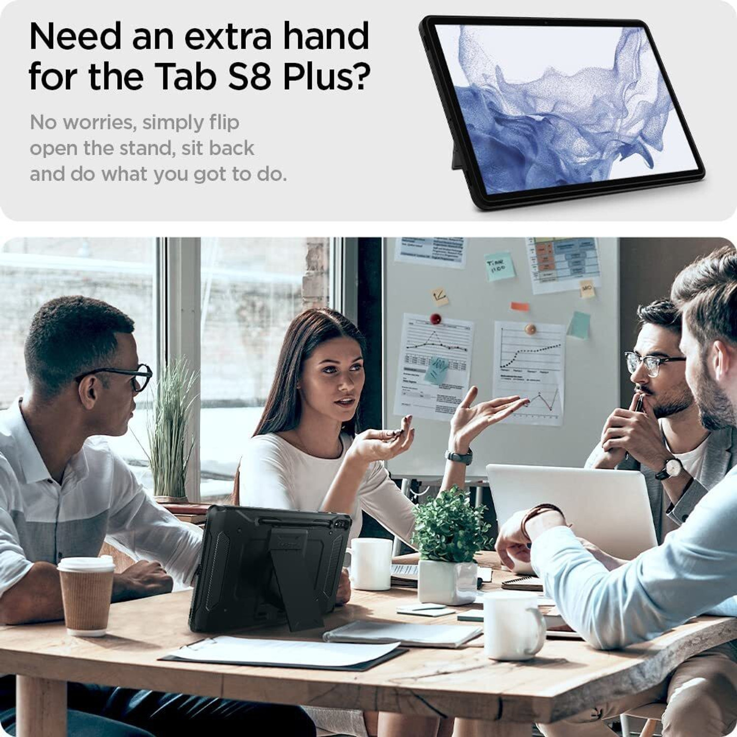 Image of Spigen Rugged Armor Pro Back Cover for Samsung Galaxy Tab S7 Plus