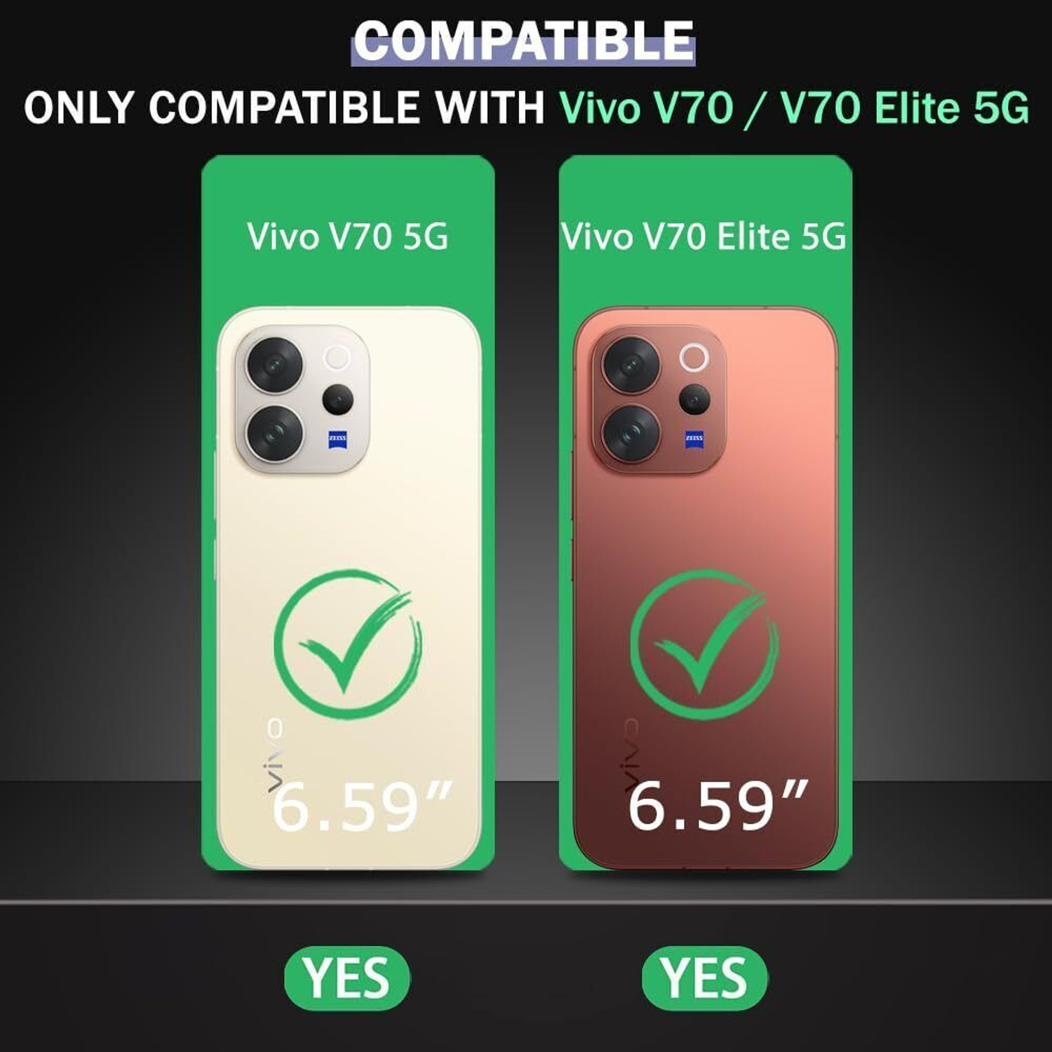 Image of Zobrix Back Cover for Vivo V70, Vivo V70 Elite