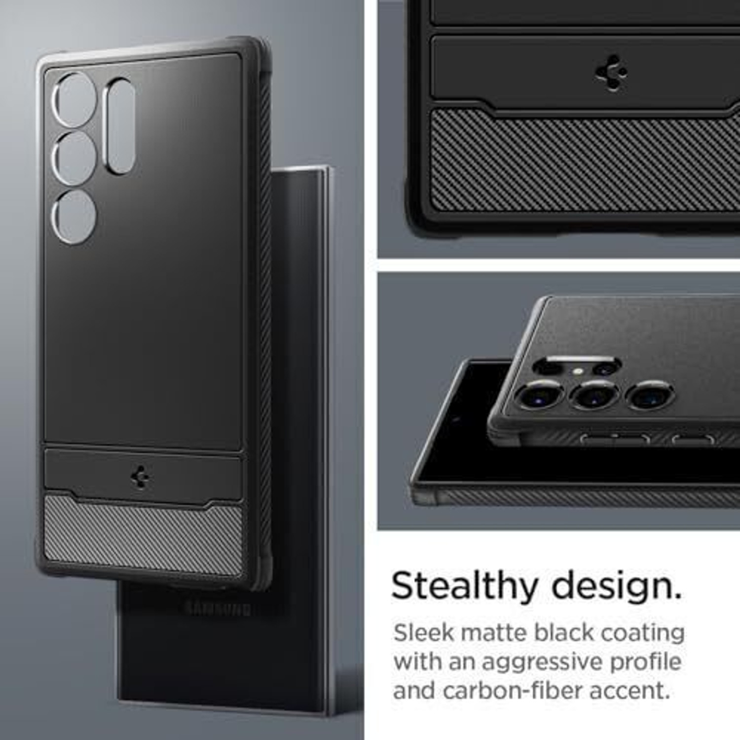 Image of Spigen Rugged Armor Back Cover for Samsung Galaxy S24 Ultra