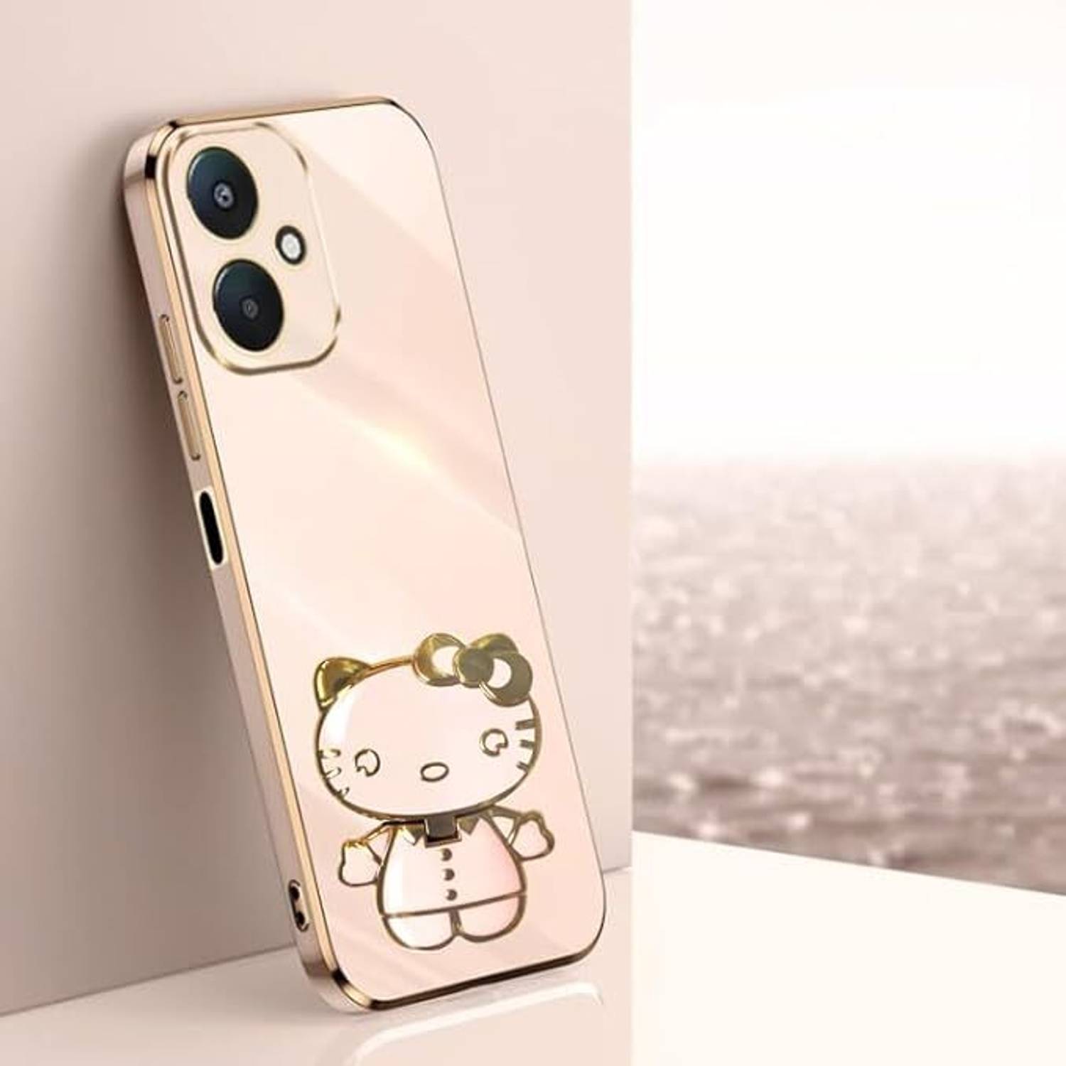A3sprime Back Cover for REDMI 13c 5G with Cute 3D Cartoon Shaped Folding Mobile Stand Holder