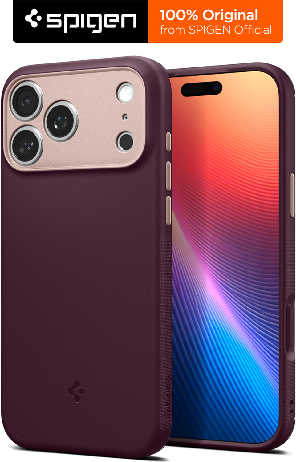 Image of Spigen Nano Pop MagFit Back Cover for iPhone 17 Pro (Maroon, Magsafe, Thermoplastic Polyurethane, Polycarbonate, Pack of: 1)