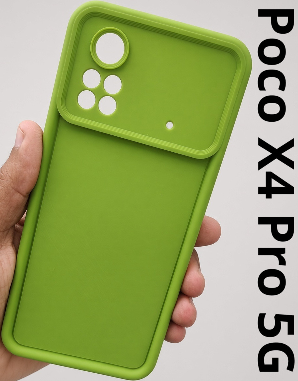Image of Wellpoint Back Cover for POCO X4 PRO 5G (Green, Camera Bump Protector, Thermoplastic Polyurethane, Pack of: 1)