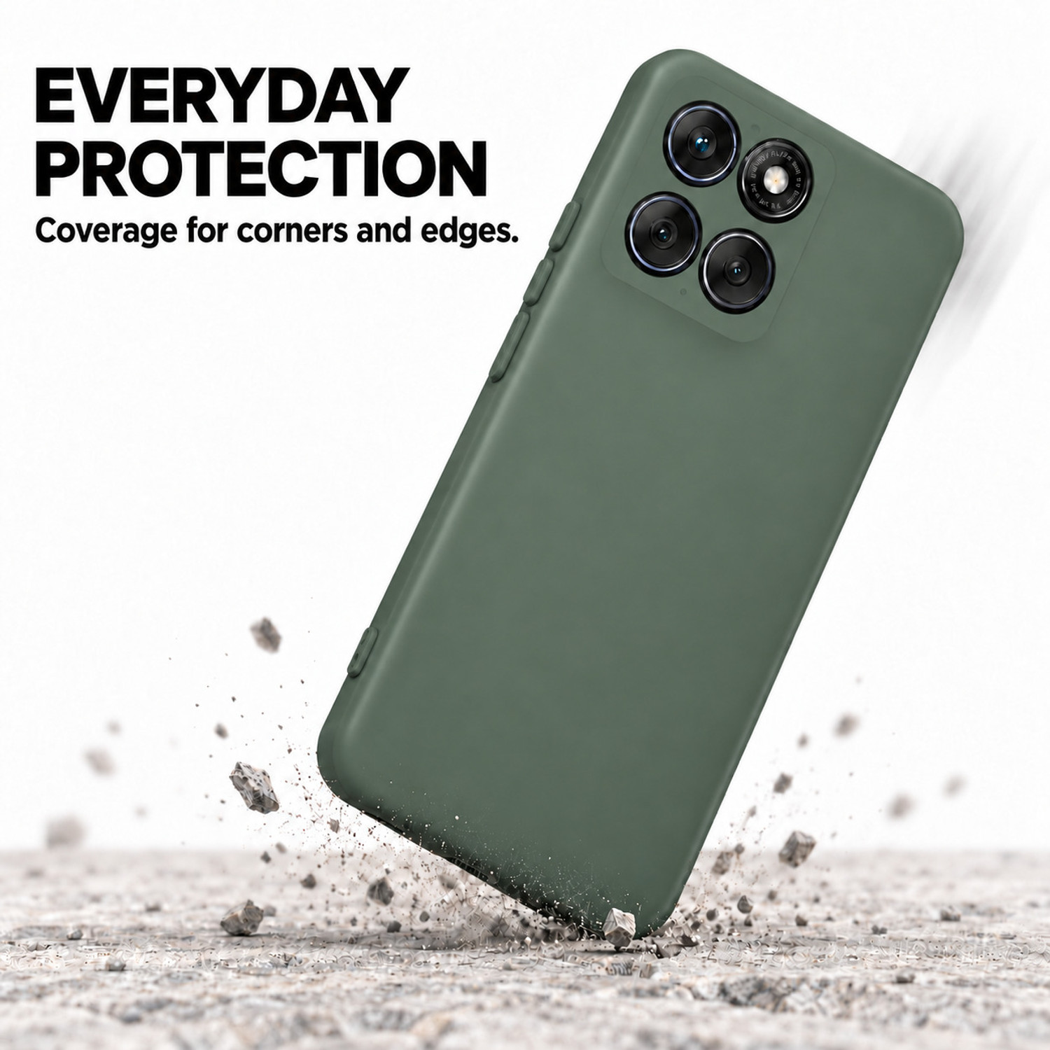 Image of FIRST MART Back Cover for Motorola Edge 60 Pro 5G (Green, Hard Case, Silicon, Pack of: 1)