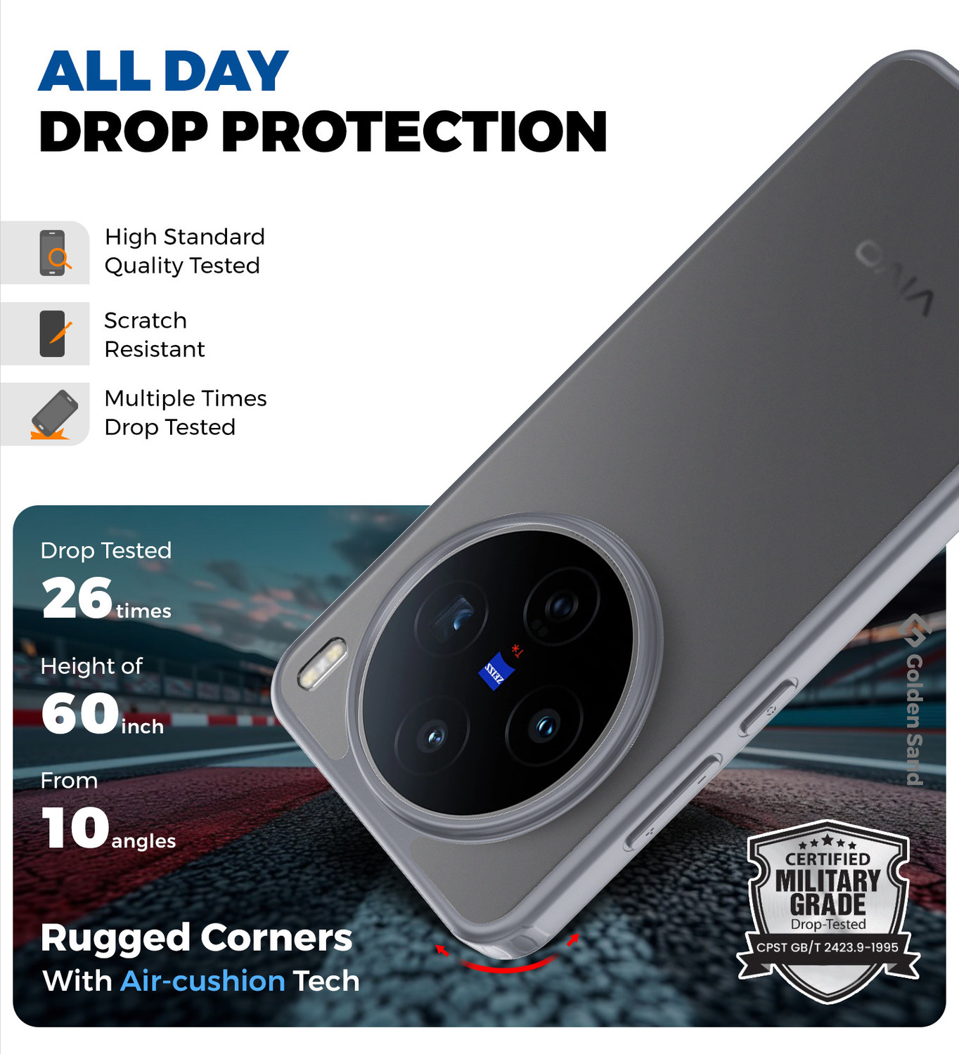 Image of Golden Sand Back Cover for Vivo X200T 5G