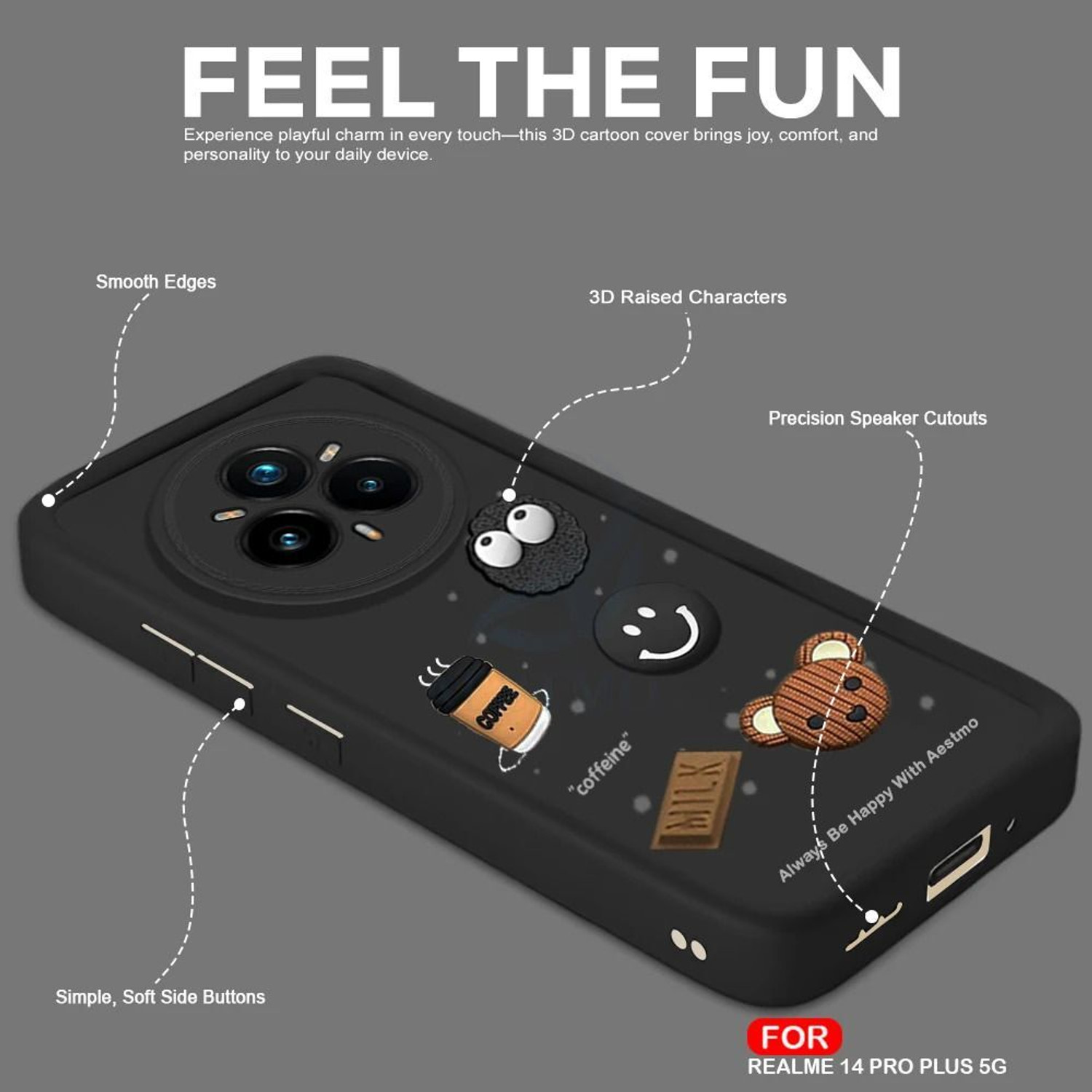 Image of AESTMO Back Cover for Realme 14 Pro+ Plus 5G
