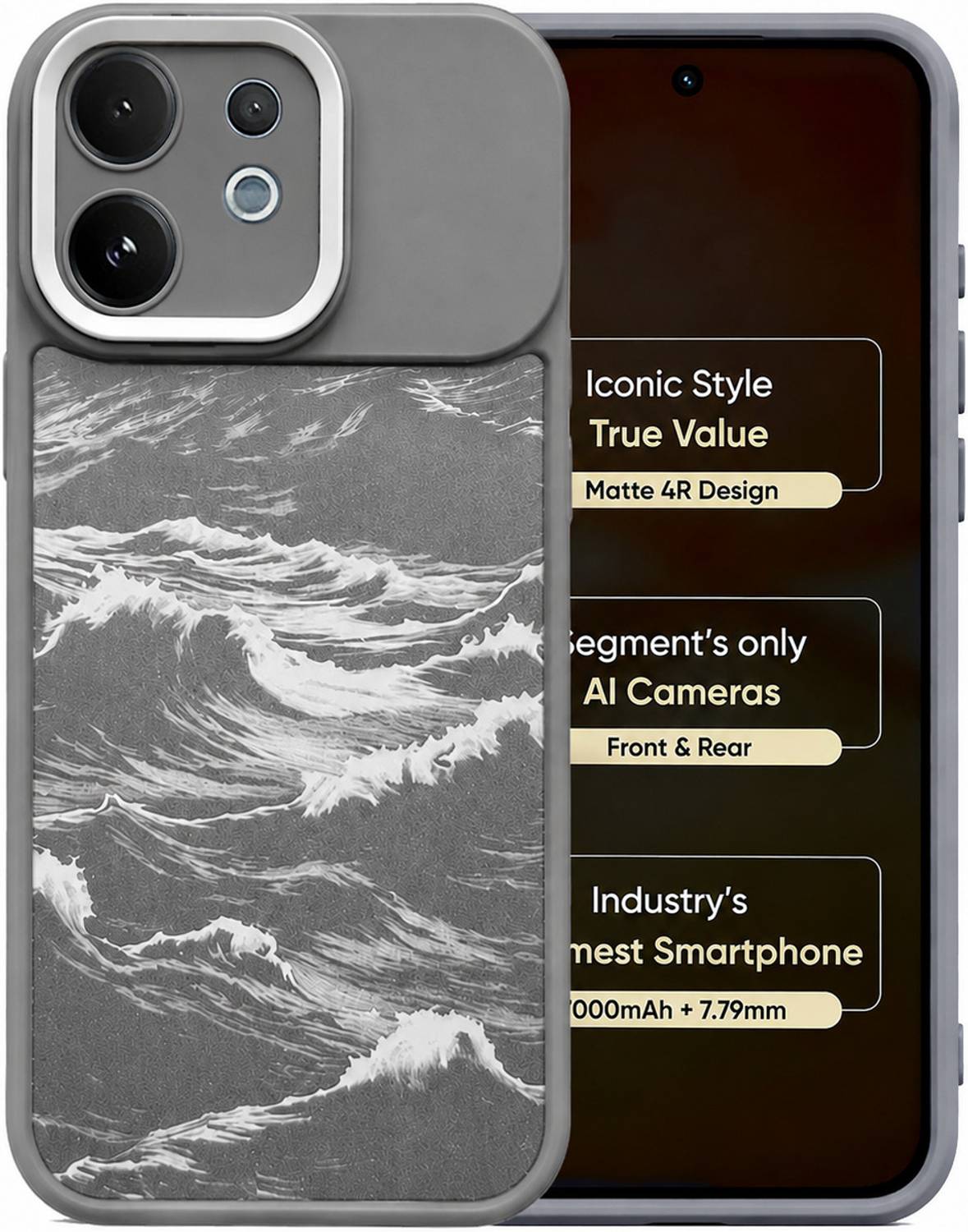 Flipkart SmartBuy Back Cover for vivo V60 5G Gray - Image 1
