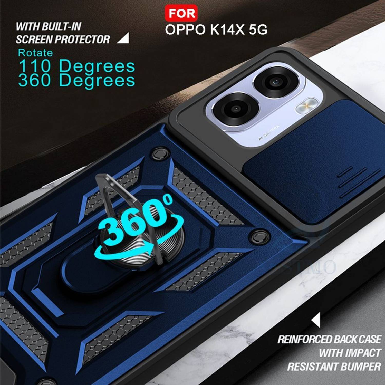 AESTMO Back Cover for Oppo K14X 5G Blue - Image 2
