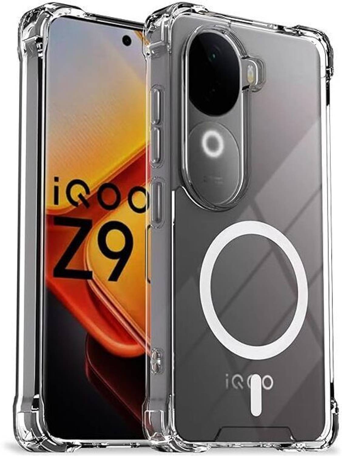 Anyphone Back Cover for Vivo V40e 5G Hard Transparent Compatible with Mag-Safe, Anti-Yellowing