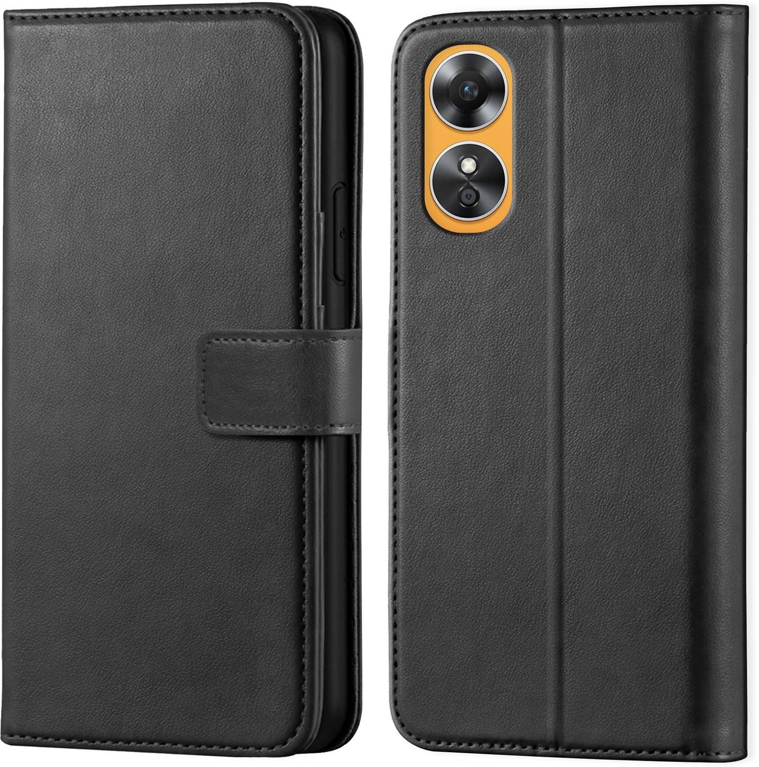 Ascensify Back Cover for Oppo A17 Vintage Flip Wallet Back Case Cover [Artitifial Leather]
