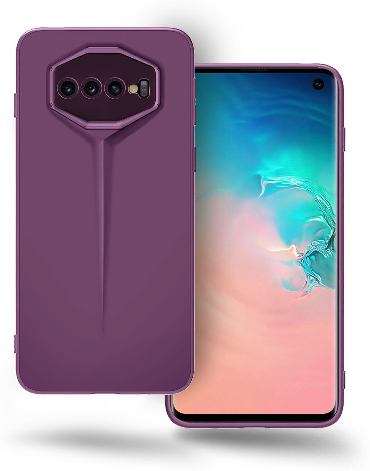 Image of Plus Back Cover for Samsung Galaxy S10 (Purple, Flexible, Rubber, Pack of: 1)