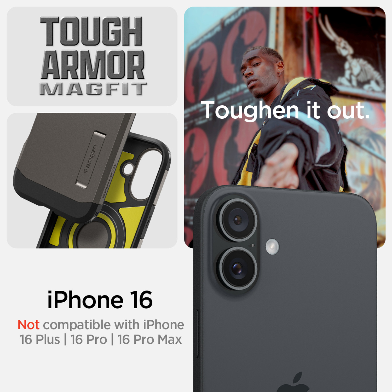 Image of Spigen Tough Armor (AI) MagFit Back Cover for Apple iPhone 16