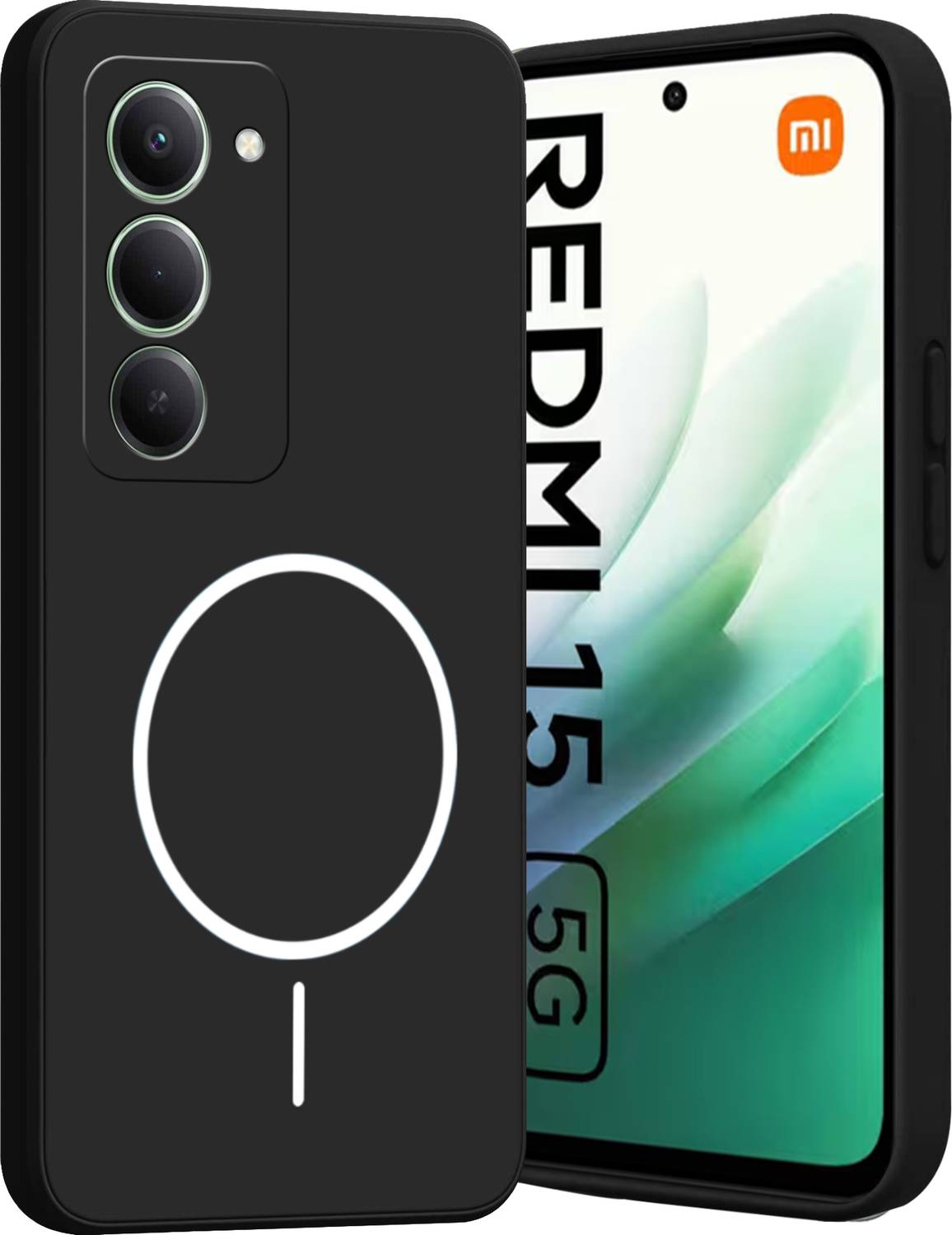 Ascensify Back Cover for Redmi 15 5G Soft Silicone, Flexible, Slim Case with Printed Ring Design
