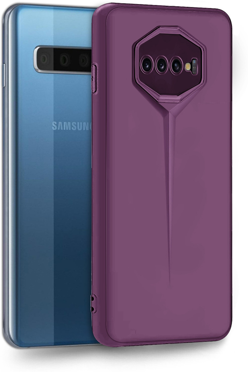 Image of Plus Back Cover for Samsung Galaxy S10 (Purple, Flexible, Rubber, Pack of: 1)