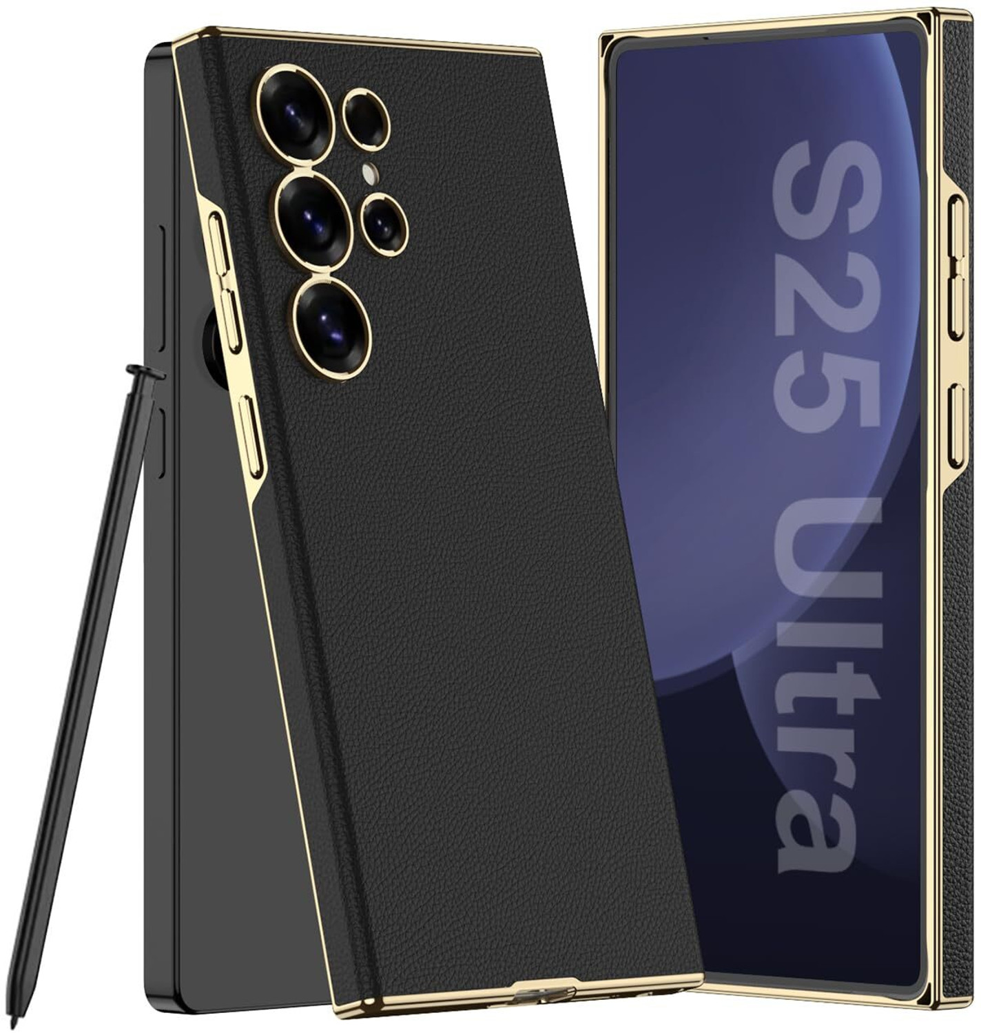 Image of Midkart Back Cover for Samsung Galaxy S25 Ultra Electroplated Leather Case Lightweight with Camera Protection
