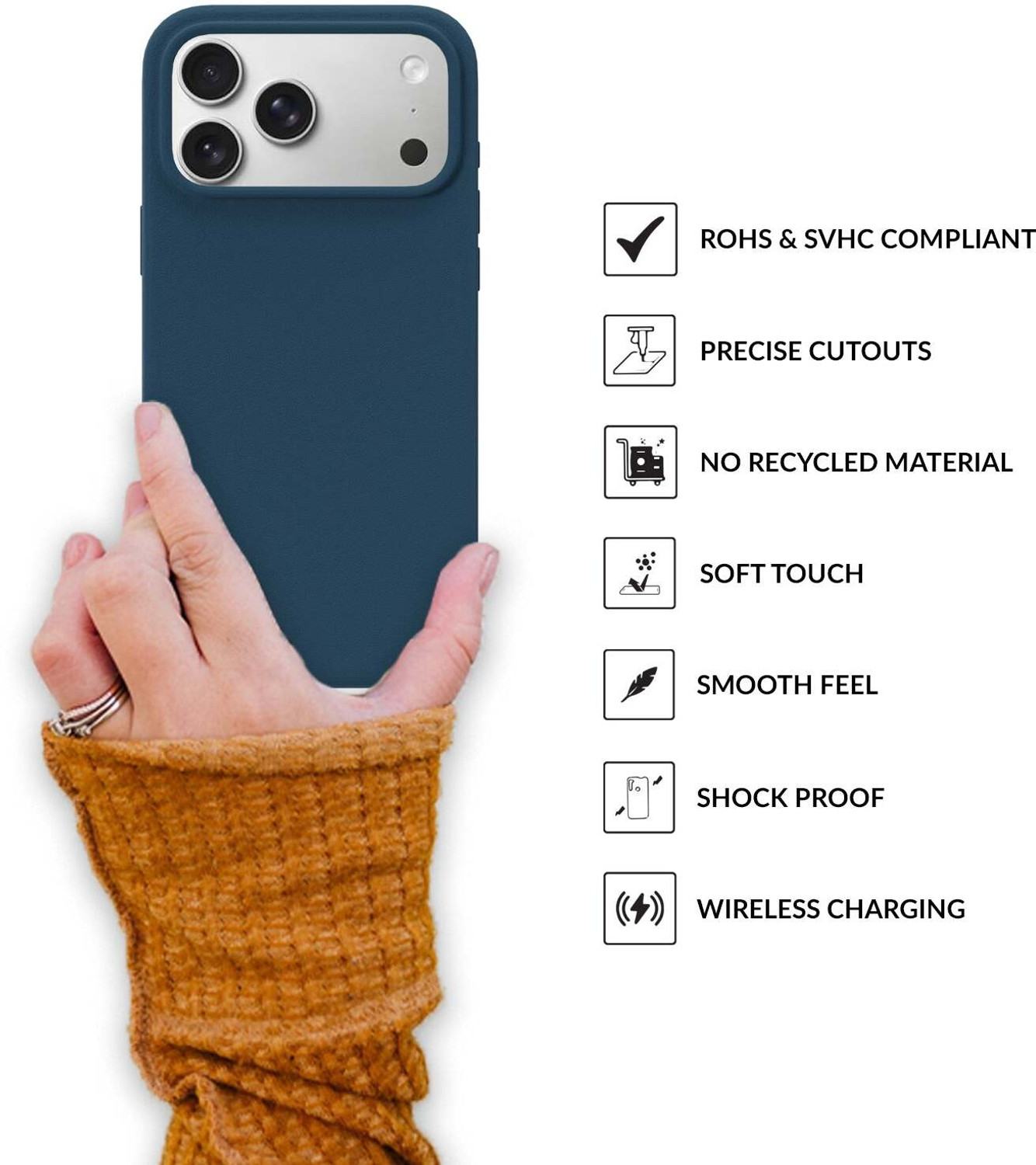 Image of Sprig Back Cover for Apple iPhone 17 Pro, APPLE Iphone 17 Pro, iPhone 17 Pro (Blue, Magnetic Case, Leather, Pack of: 1)
