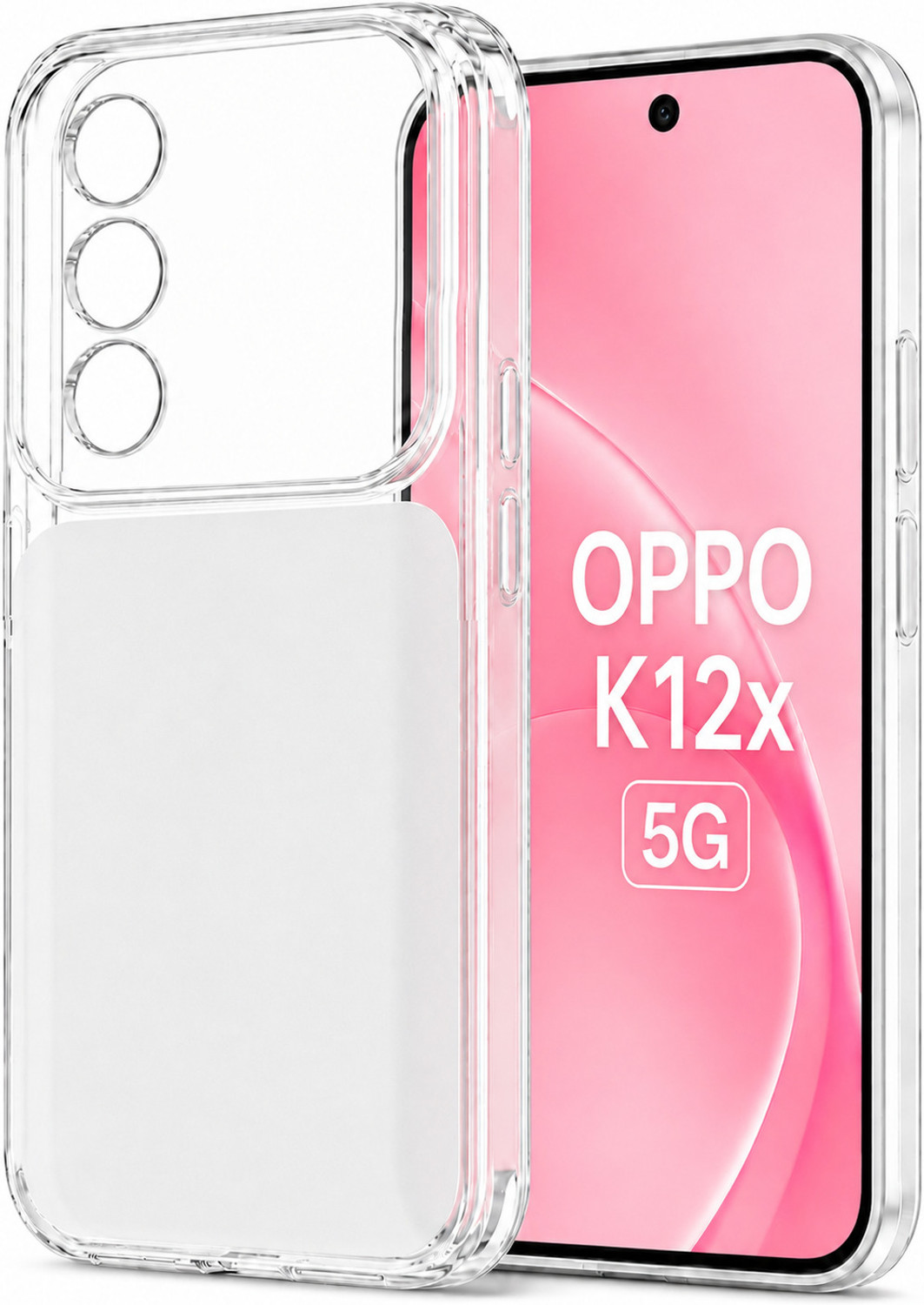 Image of VAPRIF Back Cover for Oppo K12x 5G, Semi Clear Matte Transparent | Shockproof Protective | Camera Protection