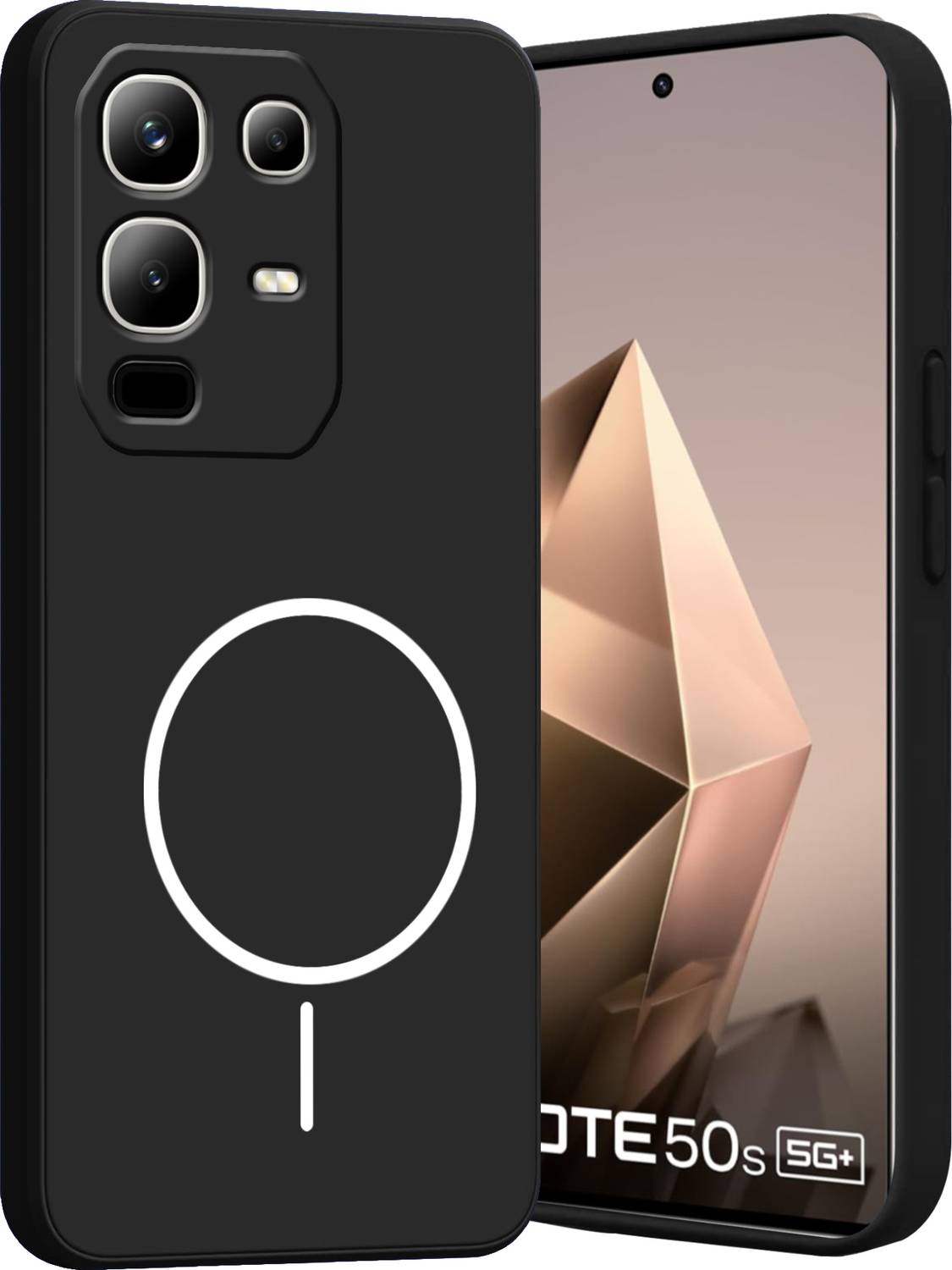 Ascensify Back Cover for Infinix Note 50s 5G Soft Silicone, Flexible, Slim Case with Printed Ring Design