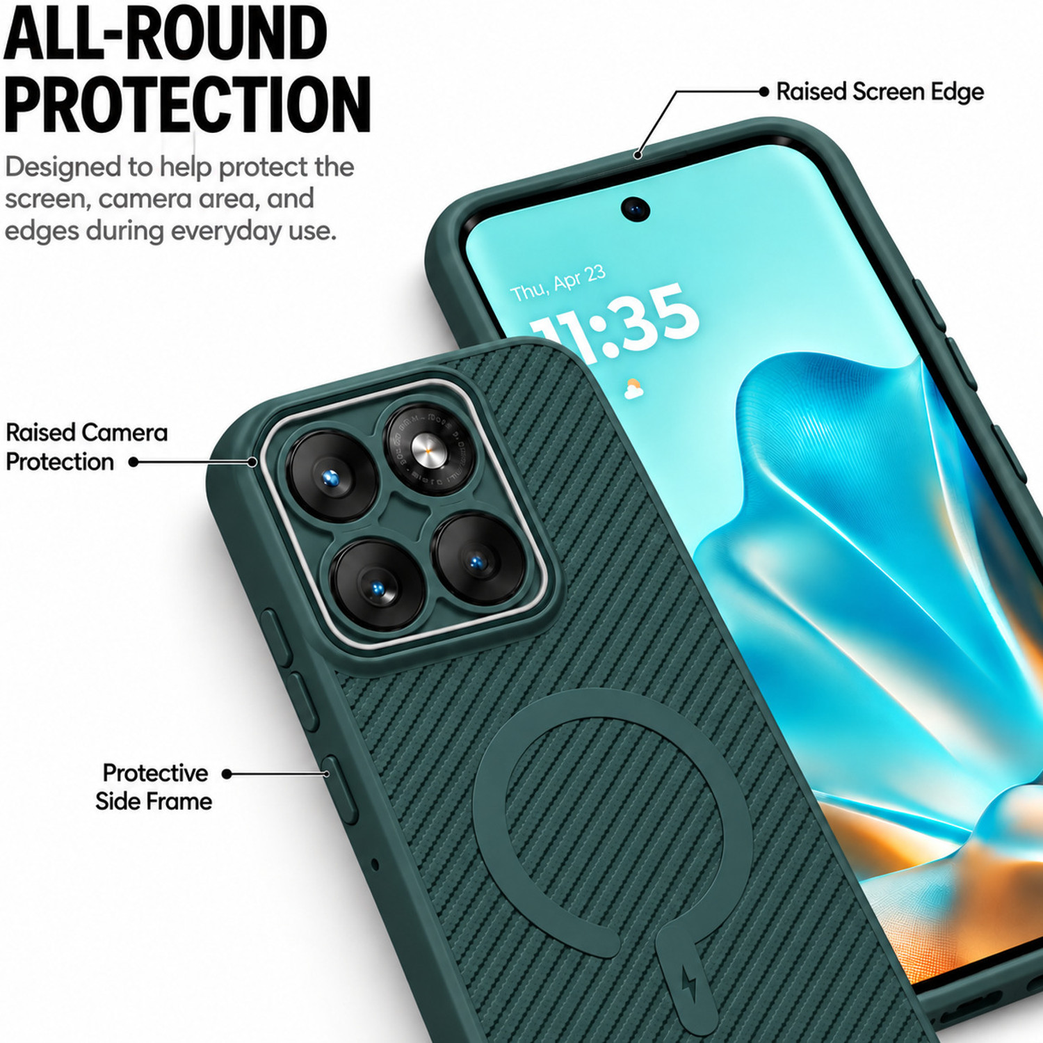 Image of ArmourPro Back Cover for MOTOROLA Edge 60 Fusion 5G, MOTOROLA Edge 60 Fusion 5G, Carbon Fiber Magsafe Case