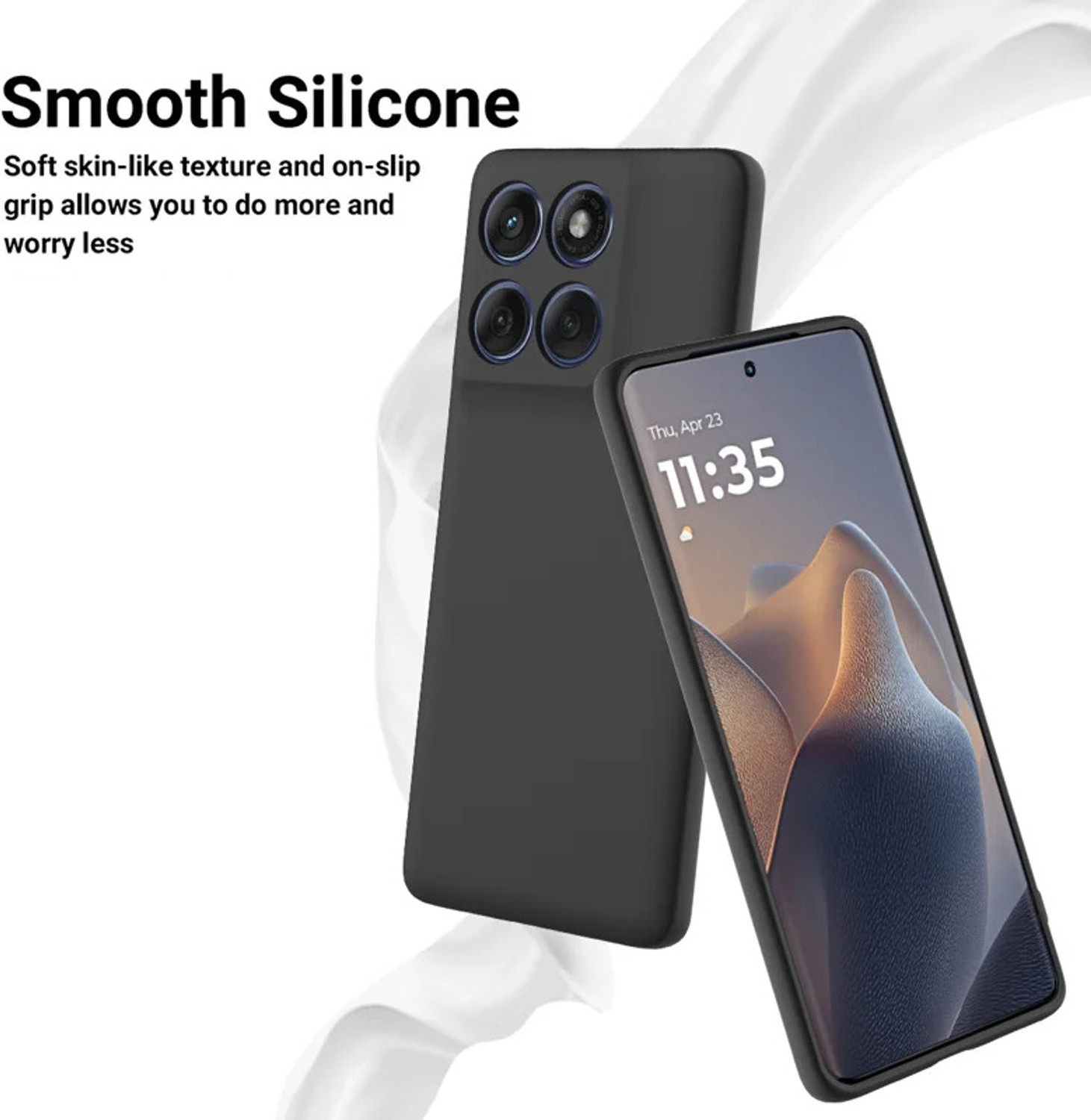 Image of SNAPCOVR Back Cover for Motorola Moto G37 Power 5G (Black, Dual Protection, Thermoplastic Polyurethane, Pack of: 1)