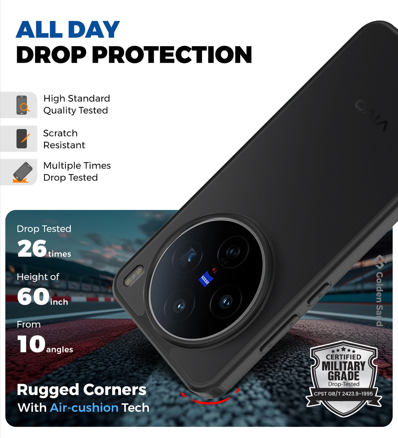 Image of Golden Sand Back Cover for Vivo X200T 5G