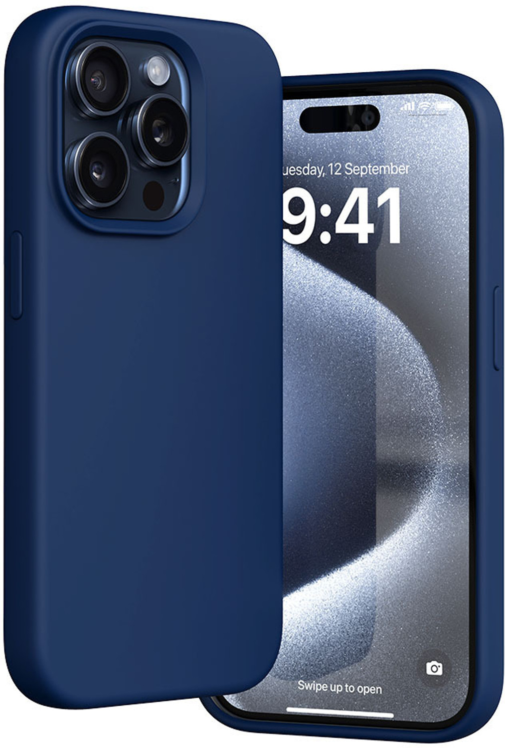 Image of eller sante Back Cover for iPhone 15 Pro Max, Liquid Silicone Camera Screen Protector Compatible with MagSafe