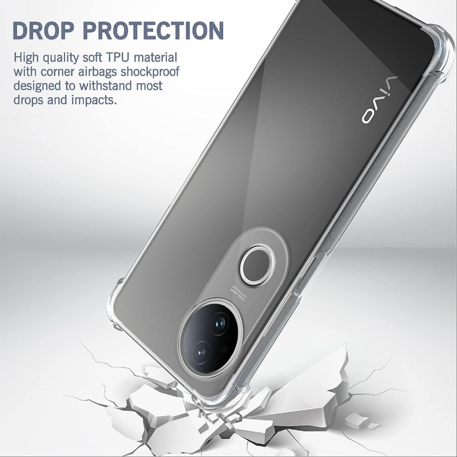 Image of CLOYAAR Back Cover for iQOO Z10R 5G Bumper Silicon Transparent Case