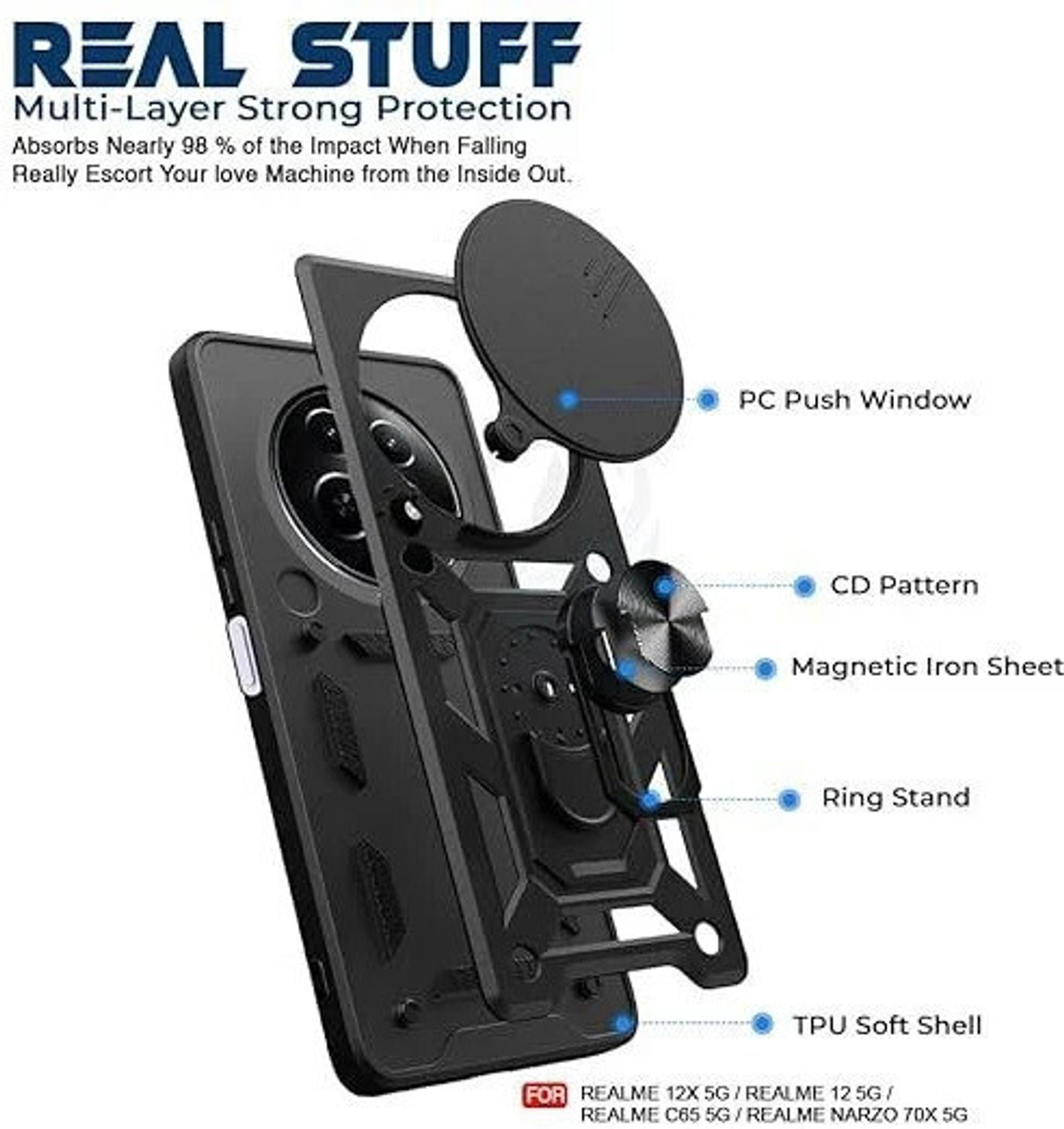 Image of Fablue Back Cover for RealMe 12x 5G