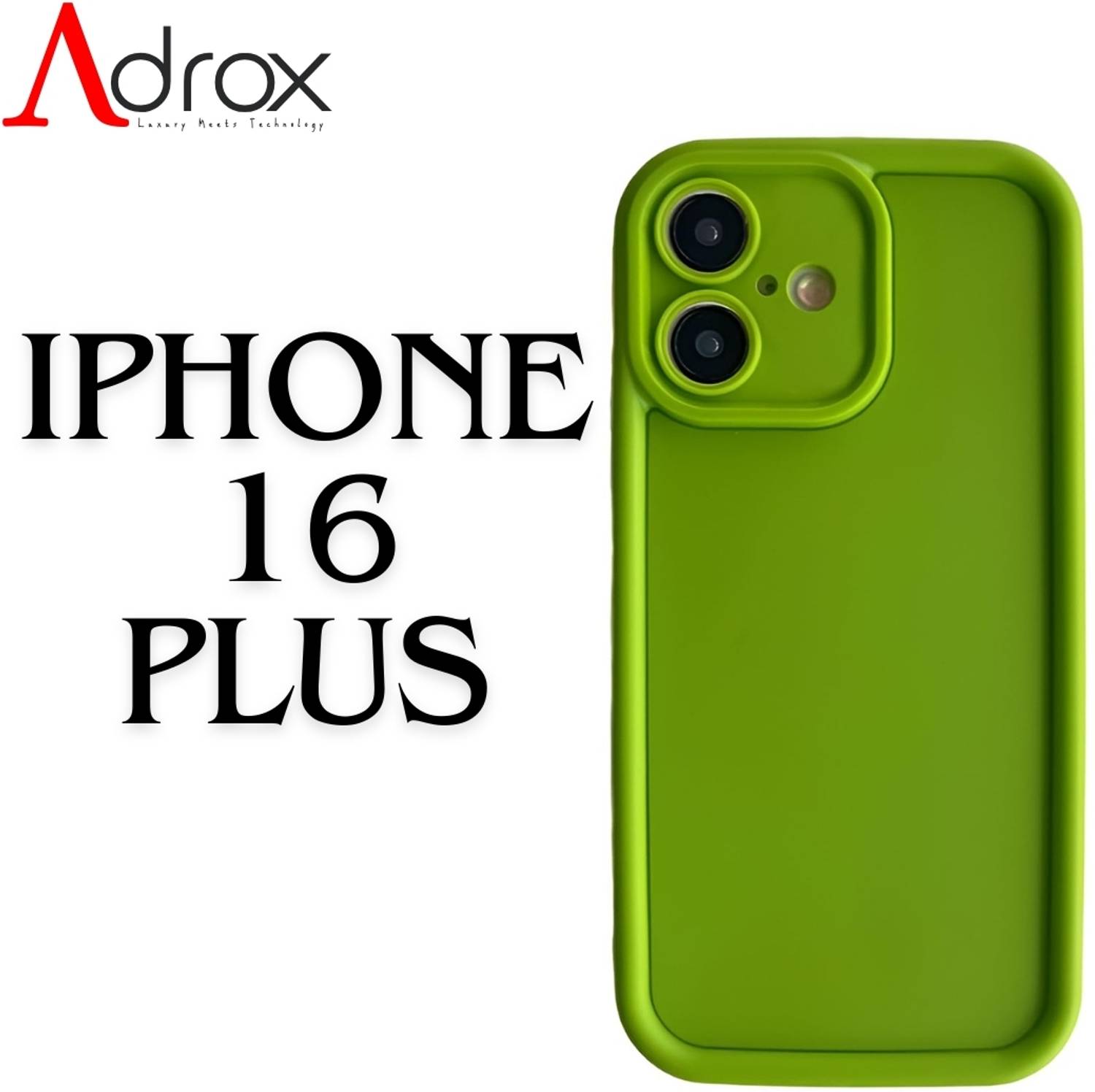 adrox Back Cover for iPhone 16 Plus Soft Silicone Cover Camera Protection, Scratch Proof, Shock Protection