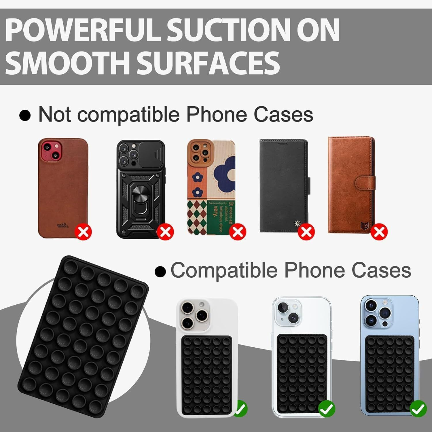 Image of GUOi Back Cover for Silicon Sticker Suction Phone Case for Hand Free Mobile Accessory, Mirror,Shower