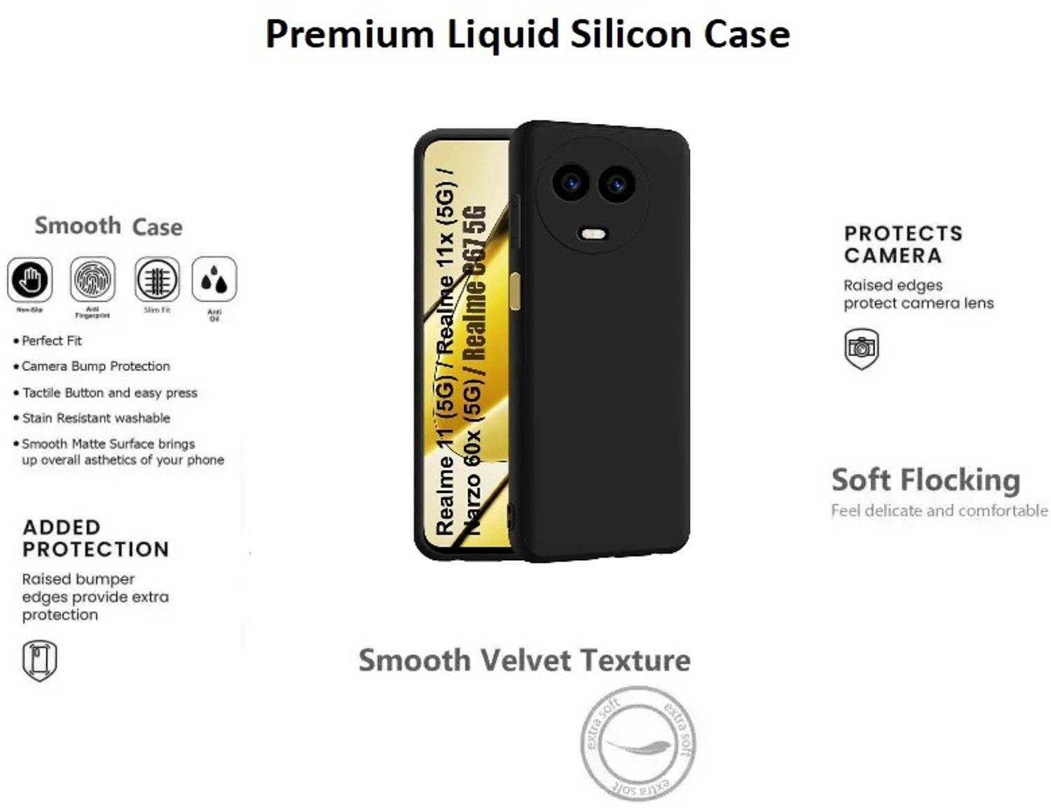 Outlier Back Cover for Realme C67 5G Black - Image 2