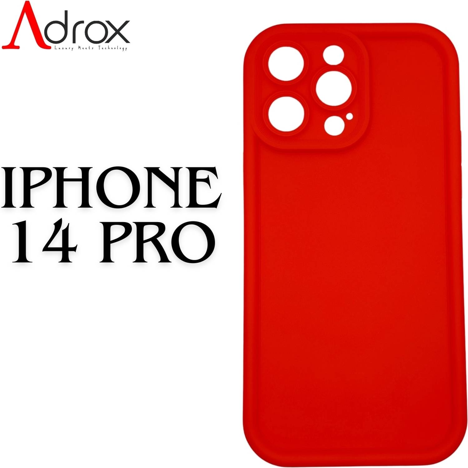 adrox Back Cover for iPhone 14 Pro Soft Silicone Cover Camera Protection, Scratch Proof, Anti Shock Protection
