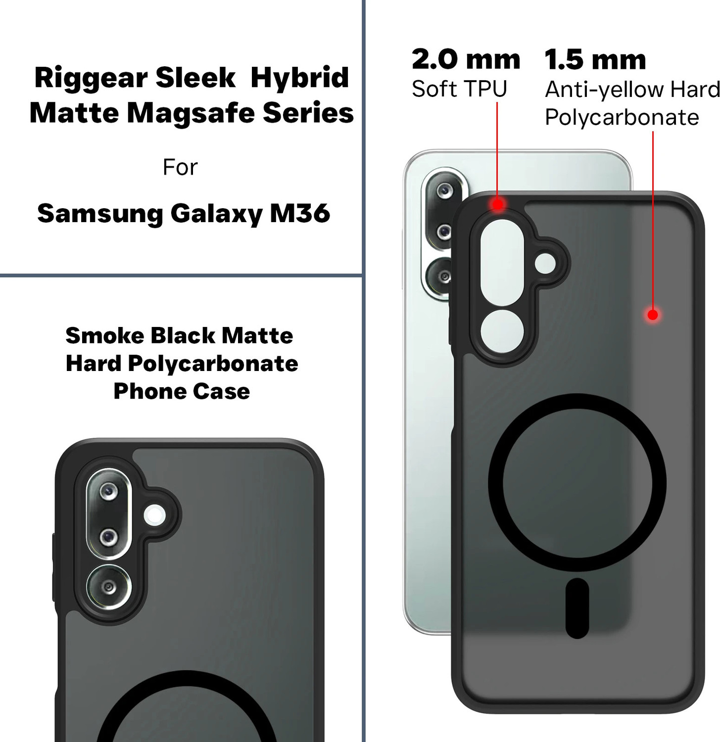 Image of RIGGEAR Back Cover for Samsung Galaxy M36 5G, Samsung Galaxy F36 5G
